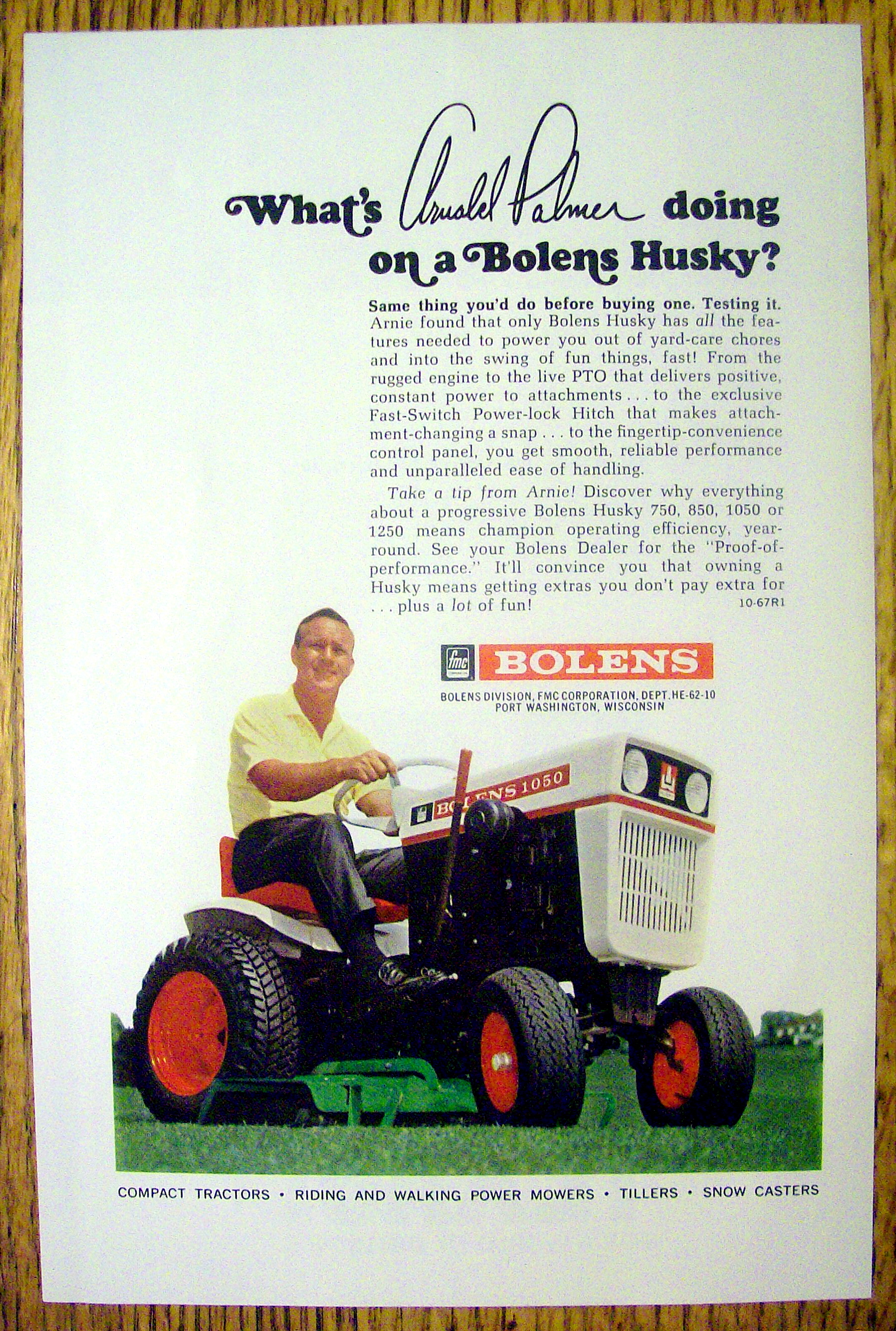 1967 Bolens Husky Lawn Mower with Arnold Palmer