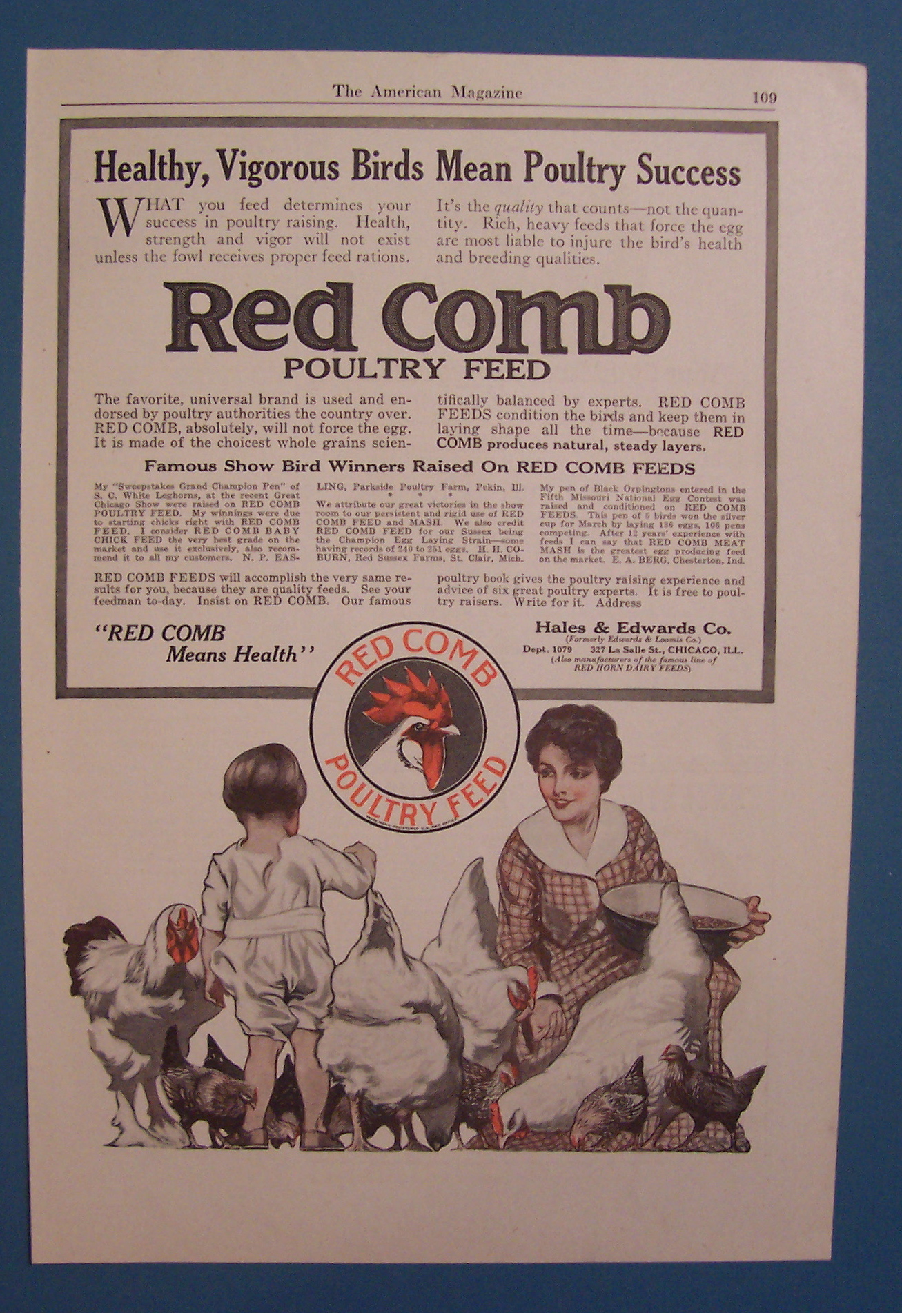 Vintage Ad: 1916  Red Comb Poultry Feed