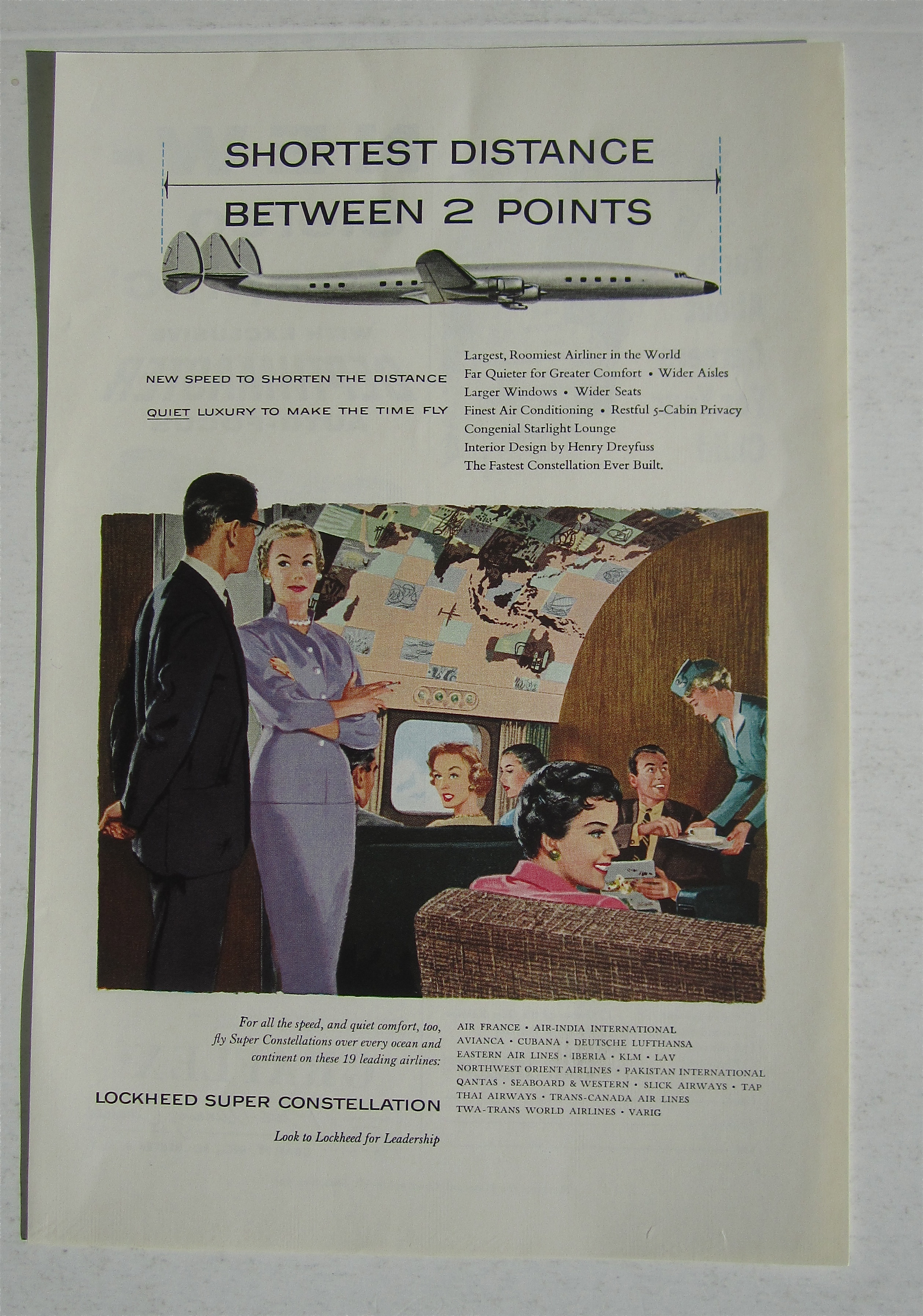1955 Lockheed Super Constellation w/People on Airplane