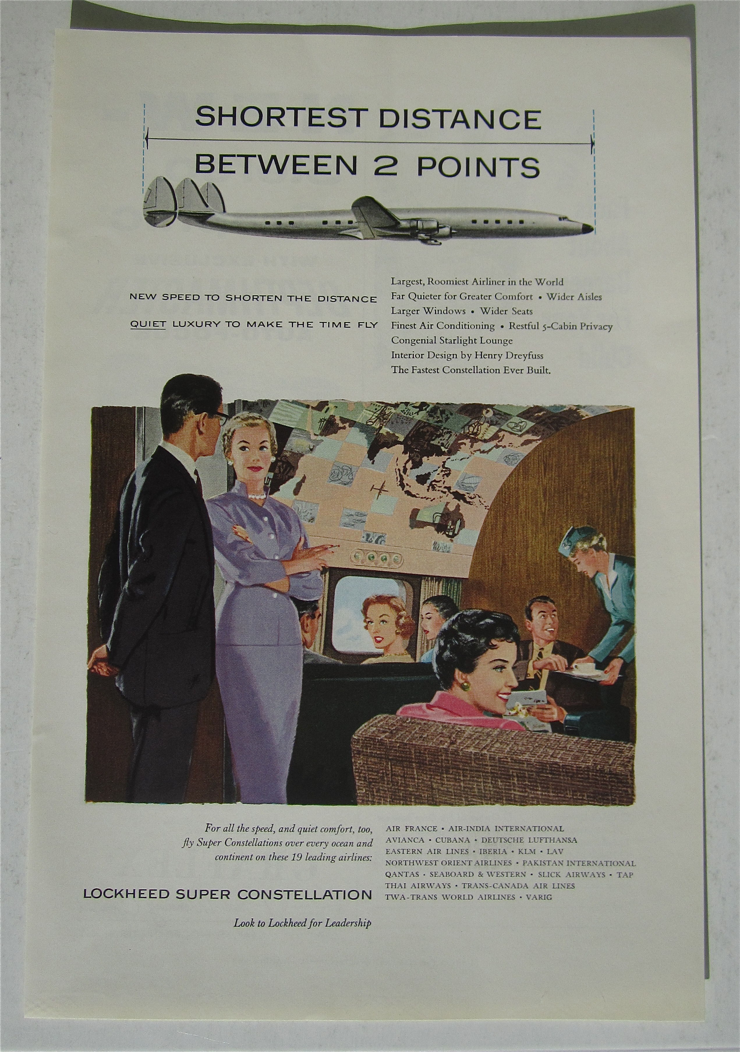 1955 Lockheed Super Constellation w/People on Airplane