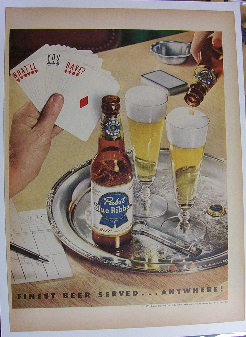 1951  Pabst  Blue  Ribbon  Beer