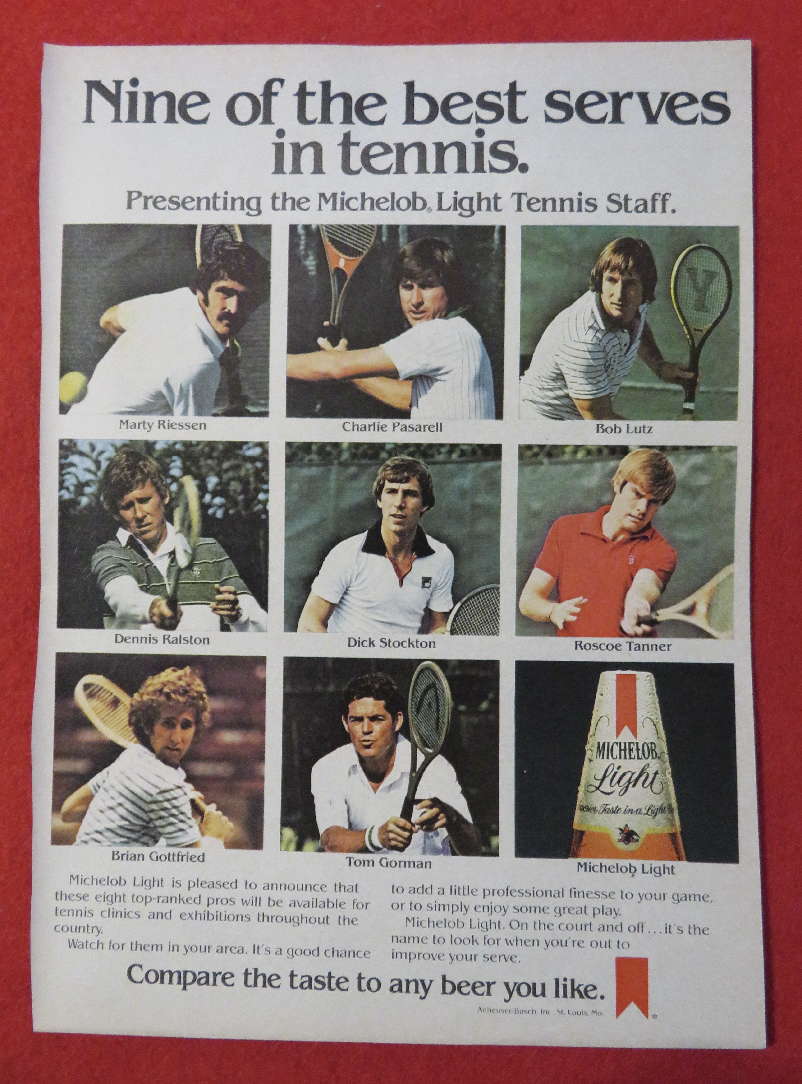 1980 Michelob Light Beer with Tennis Staff