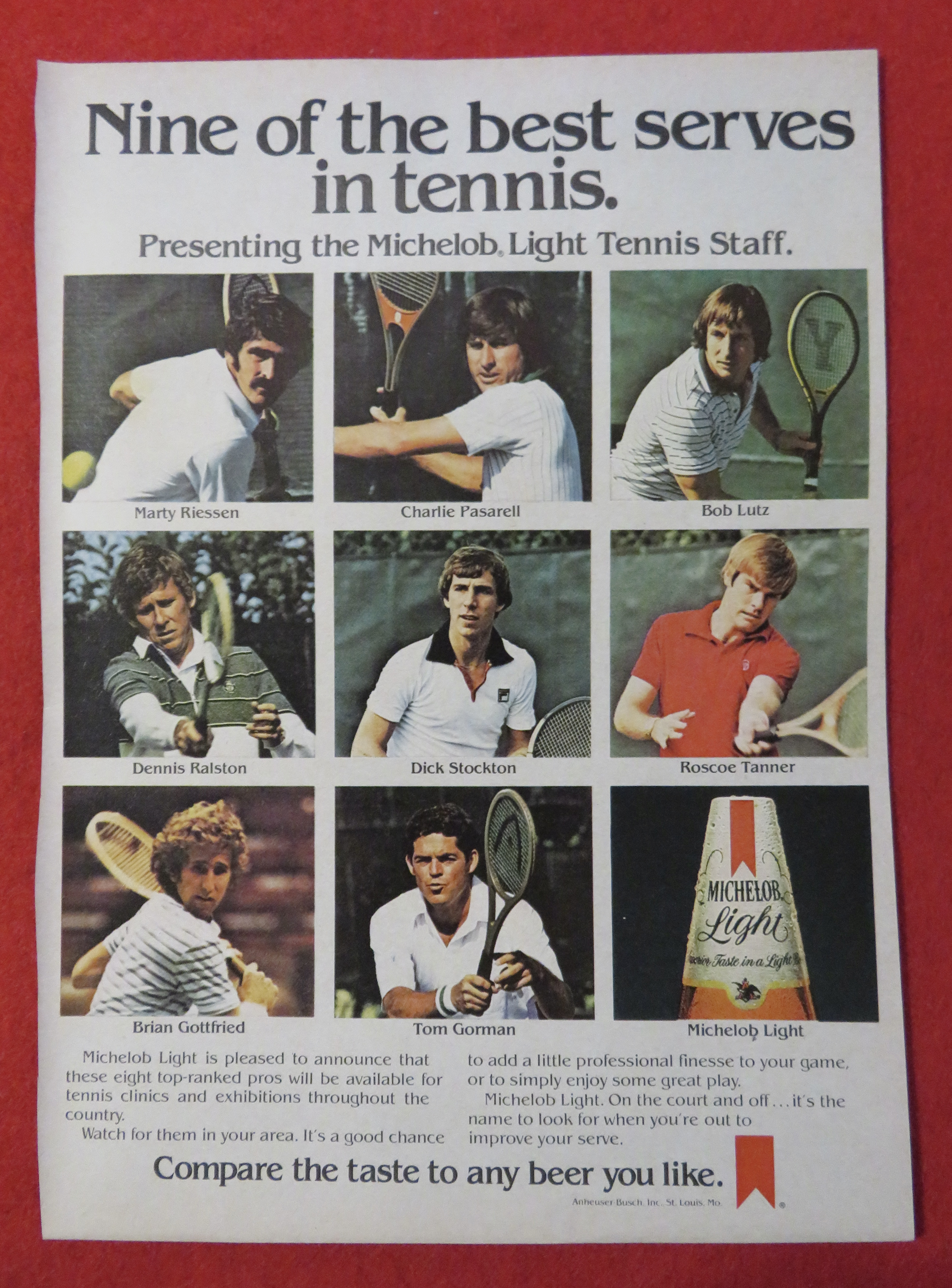 1980 Michelob Light Beer with Tennis Staff