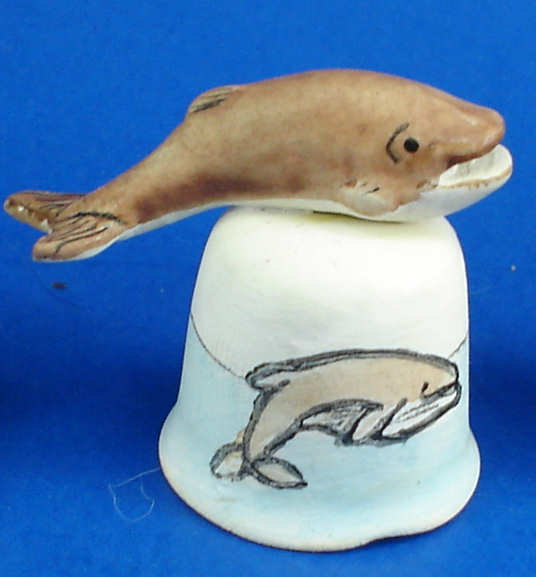 Handpainted Ceramic Thimble - Whale