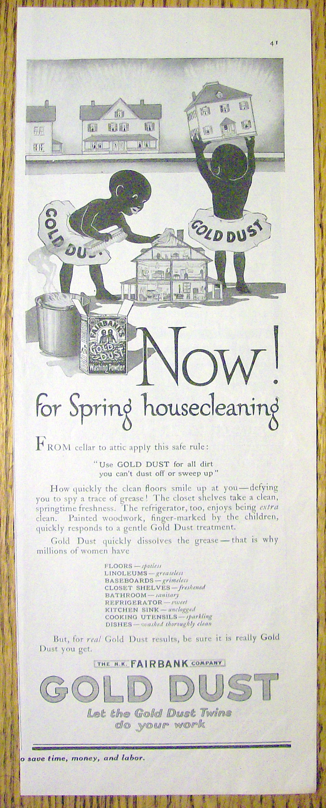 1918 Gold Dust with Spring Housecleaning