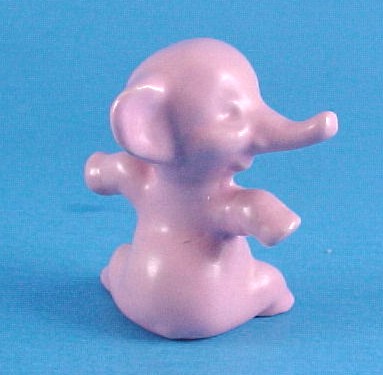 Adorable Miniature Pink Pottery Baby Elephant