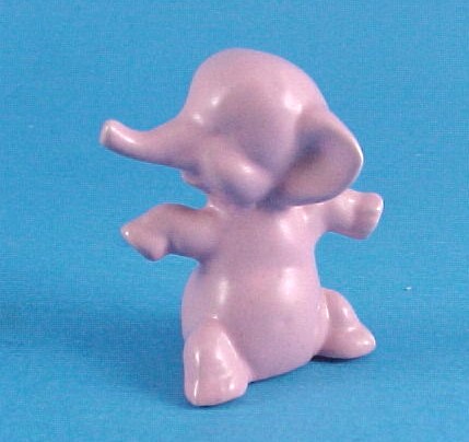 Adorable Miniature Pink Pottery Baby Elephant