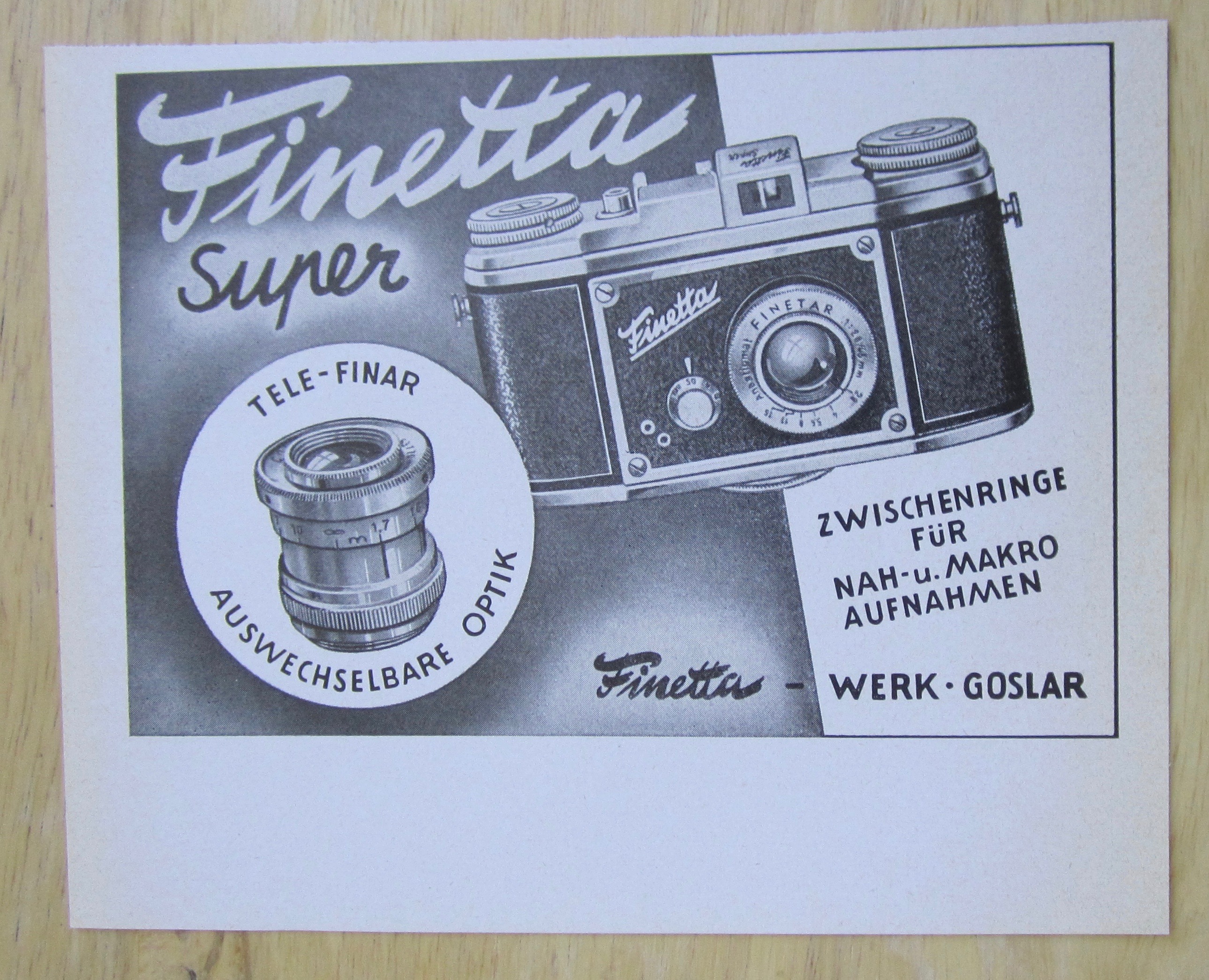 1952 Finetta Super Camera with the Camera