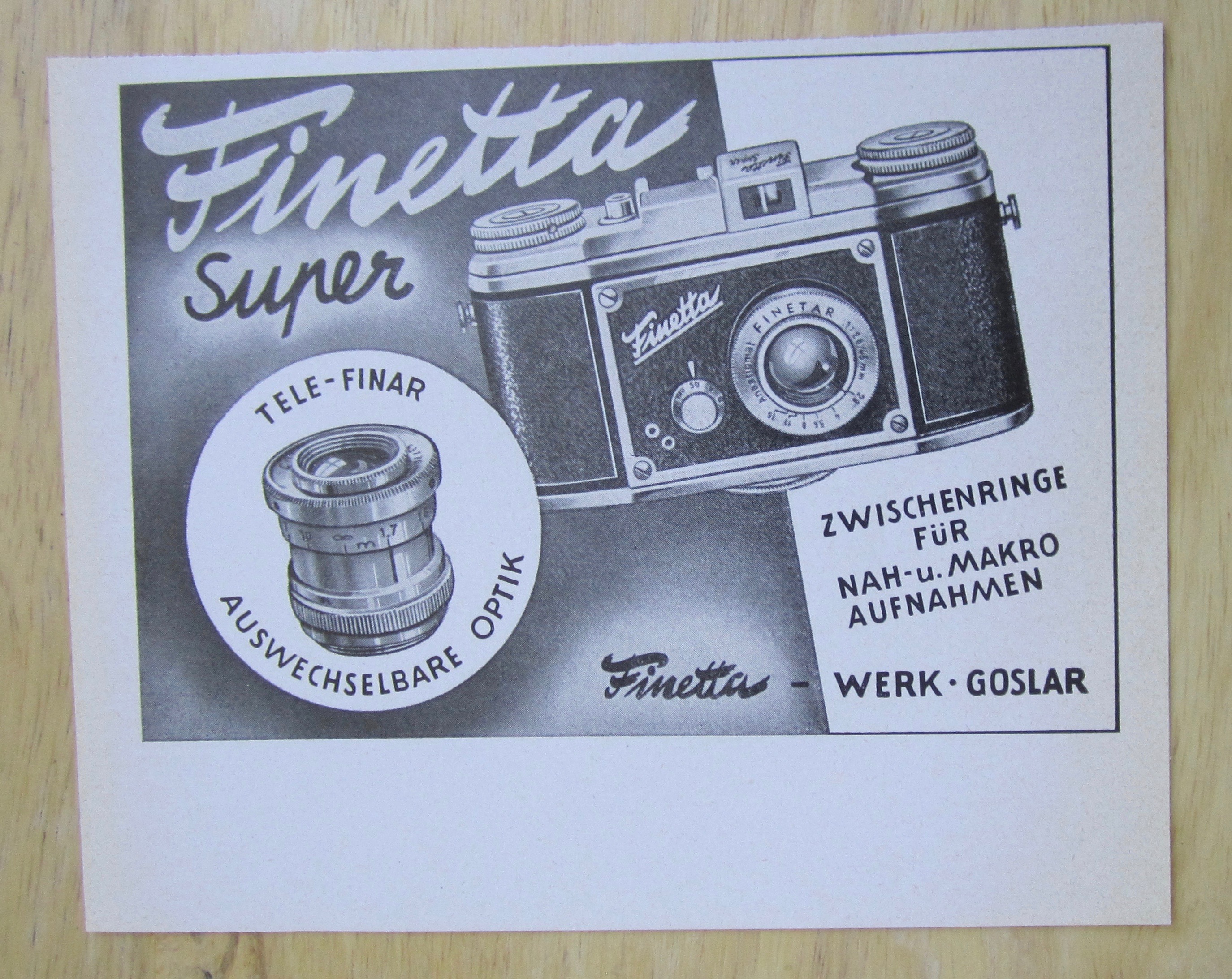 1952 Finetta Super Camera with the Camera