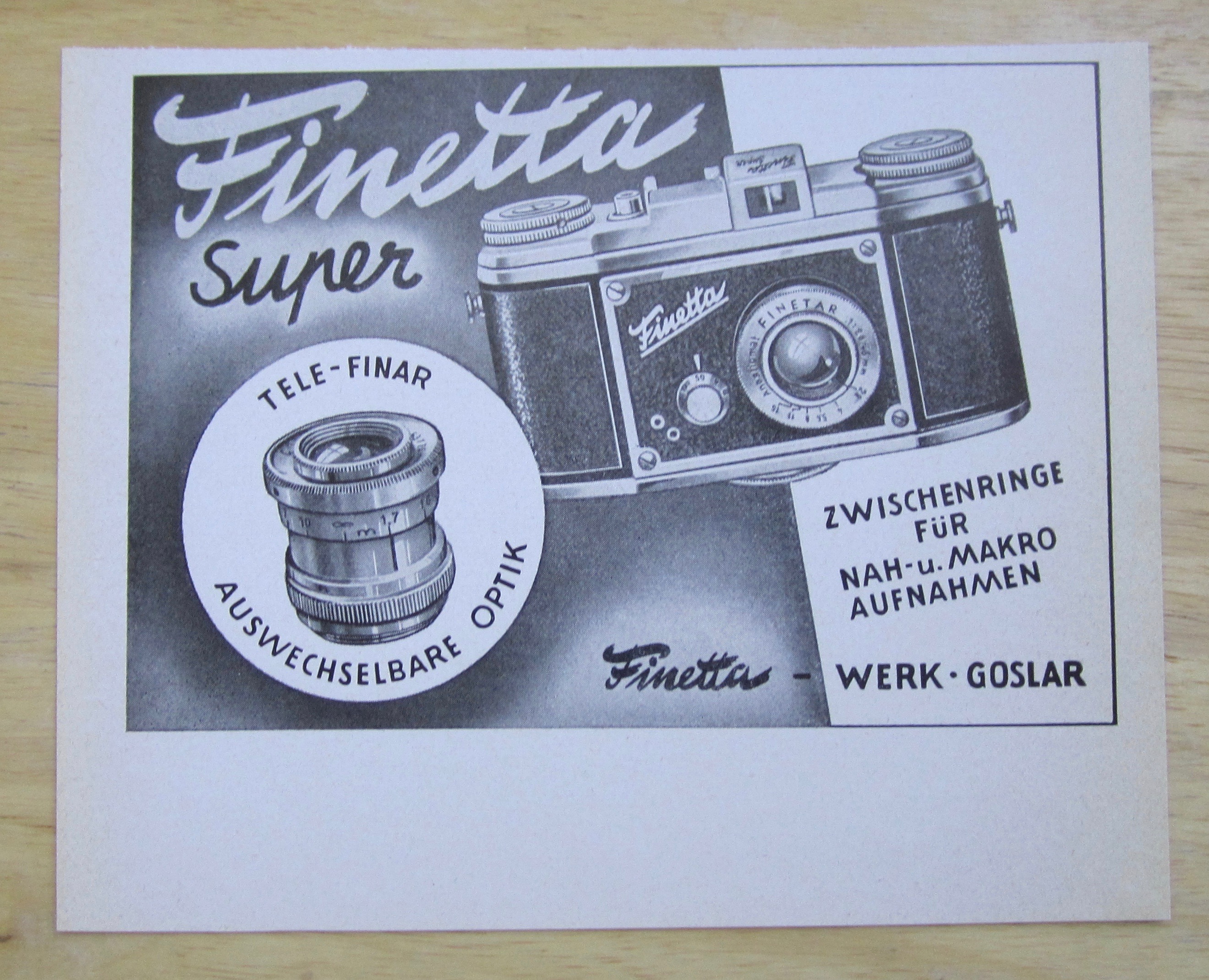 1952 Finetta Super Camera with the Camera