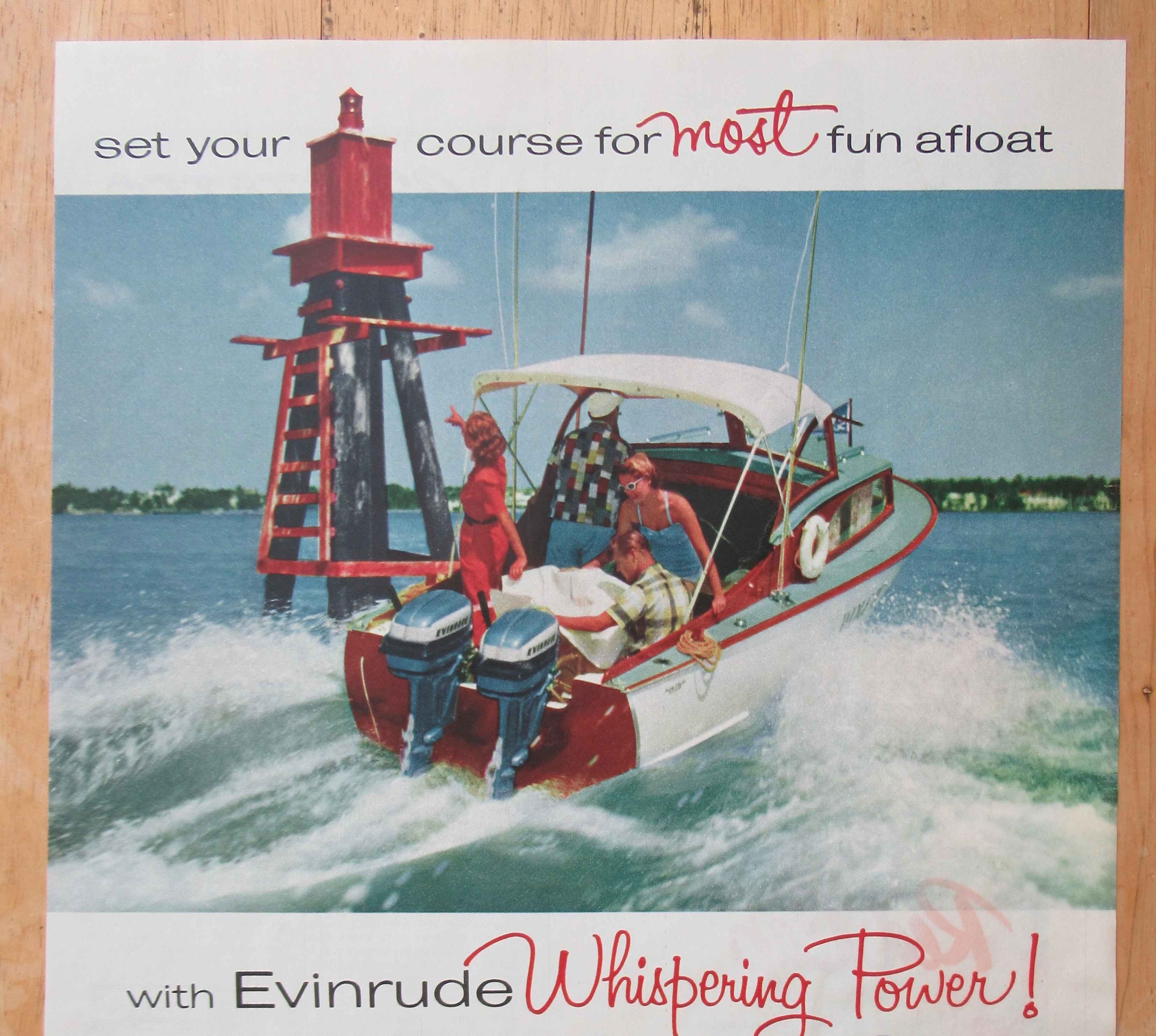 1956 Evinrude Outboard Motors with Two Couples