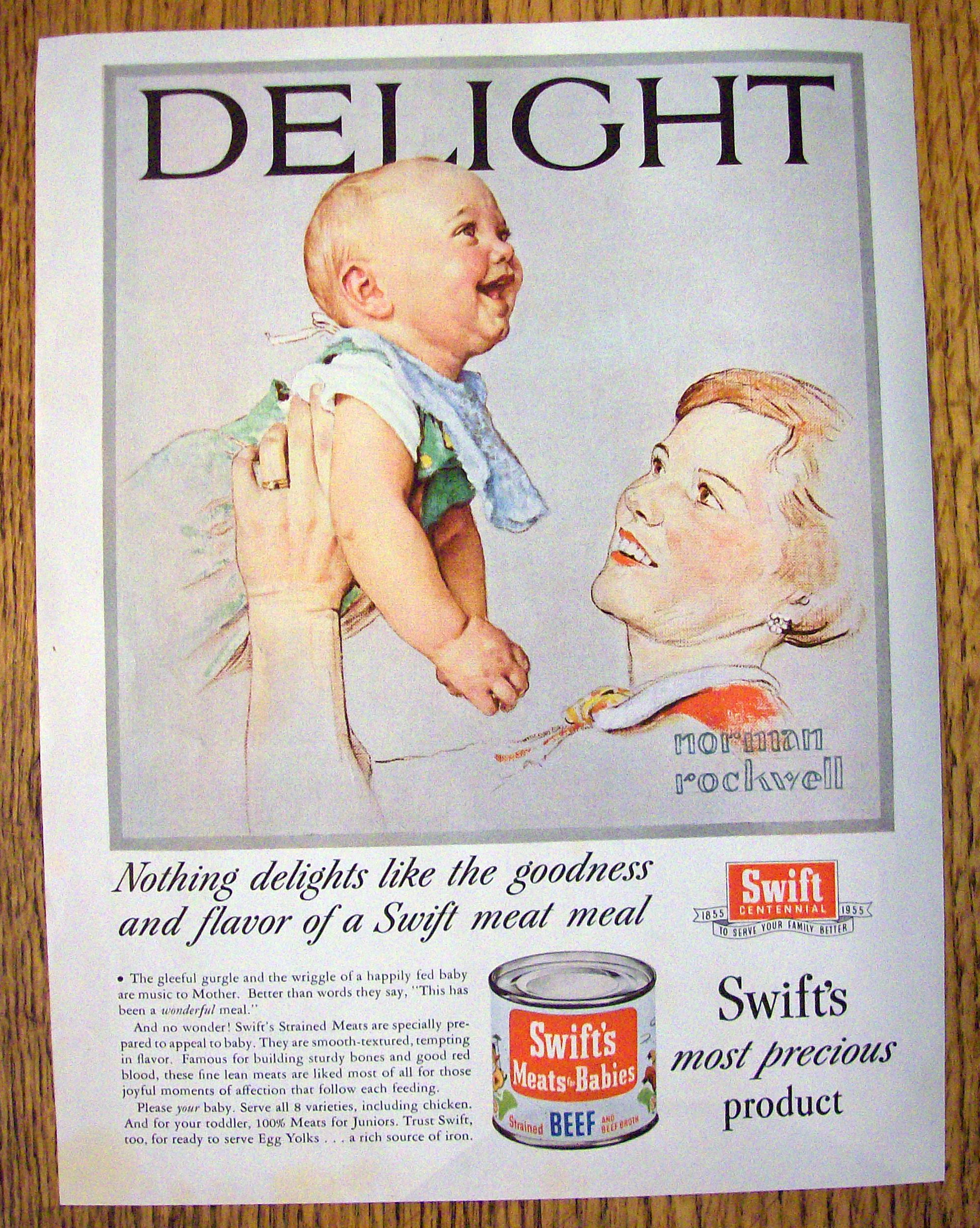 1955 Swift Meat For Babies By N. Rockwell
