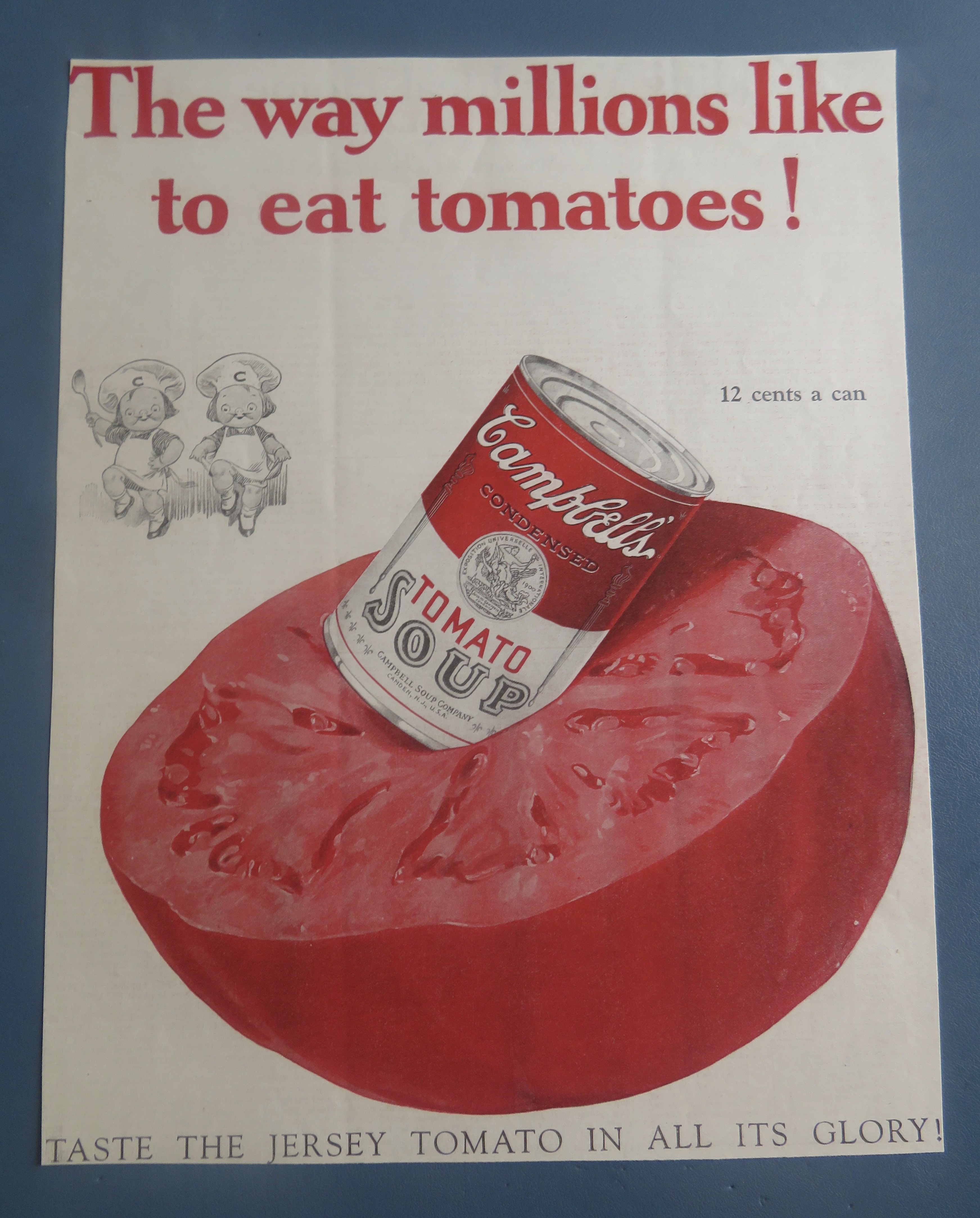 1924 Campbell's Tomato Soup With Can In Tomato