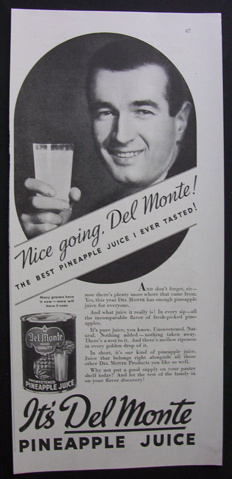 1936  Del  Monte  Pineapple  Juice