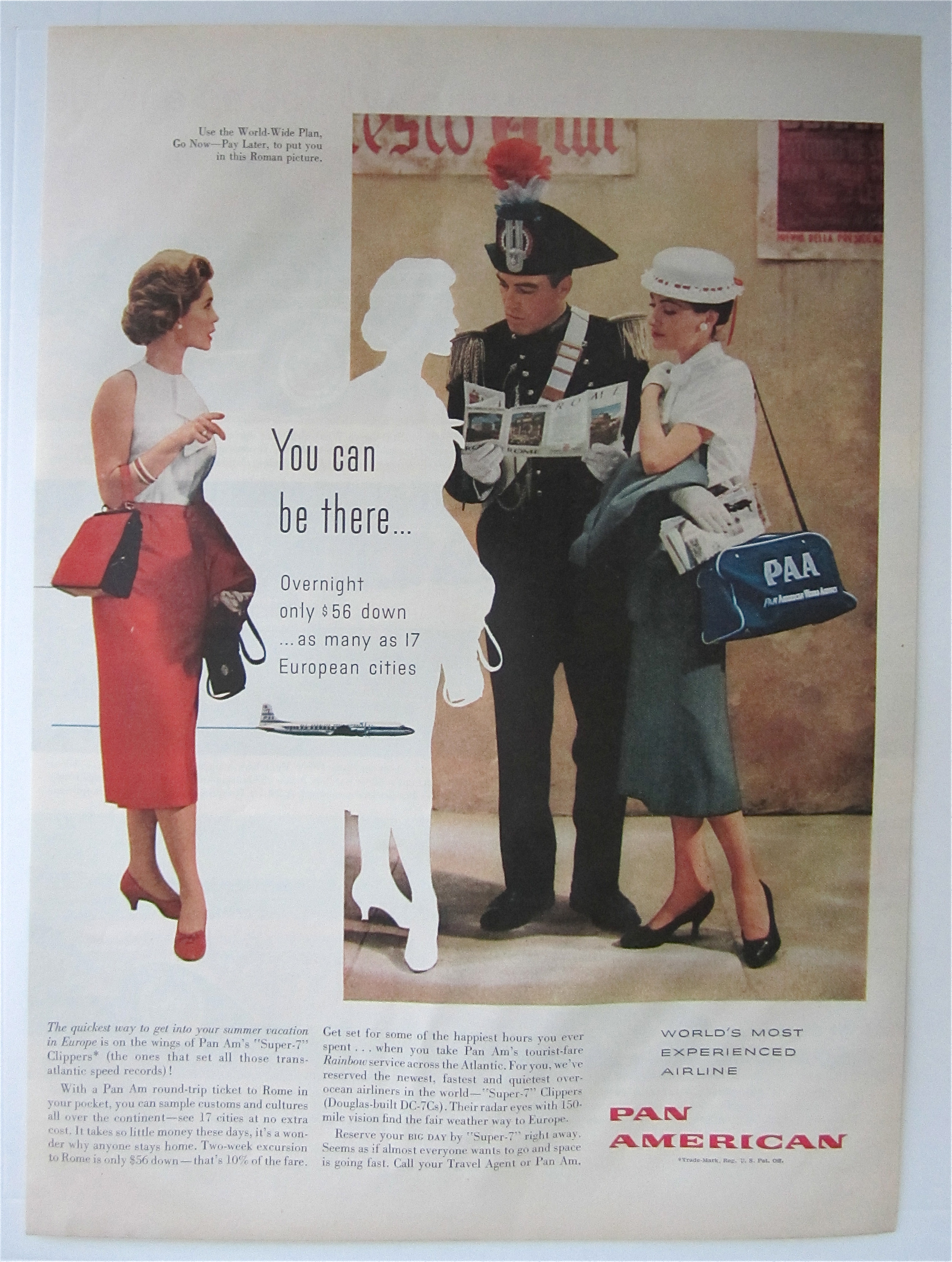 1957 Pan American with Stewardess & Two People