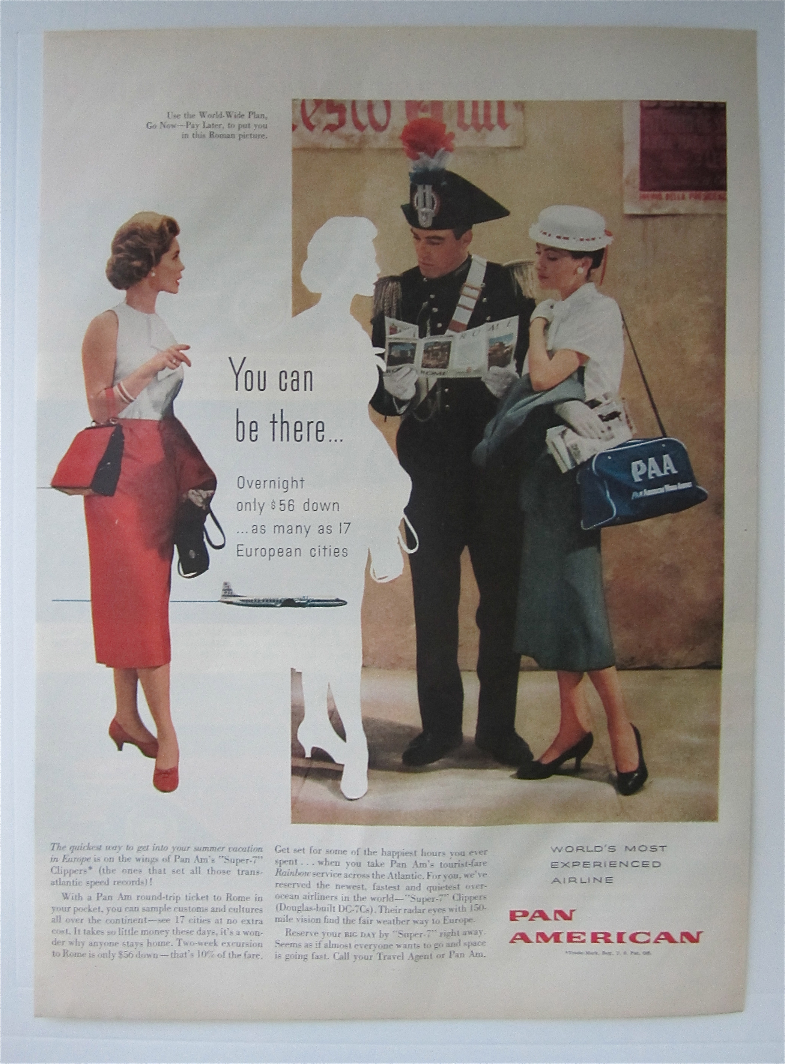1957 Pan American with Stewardess & Two People