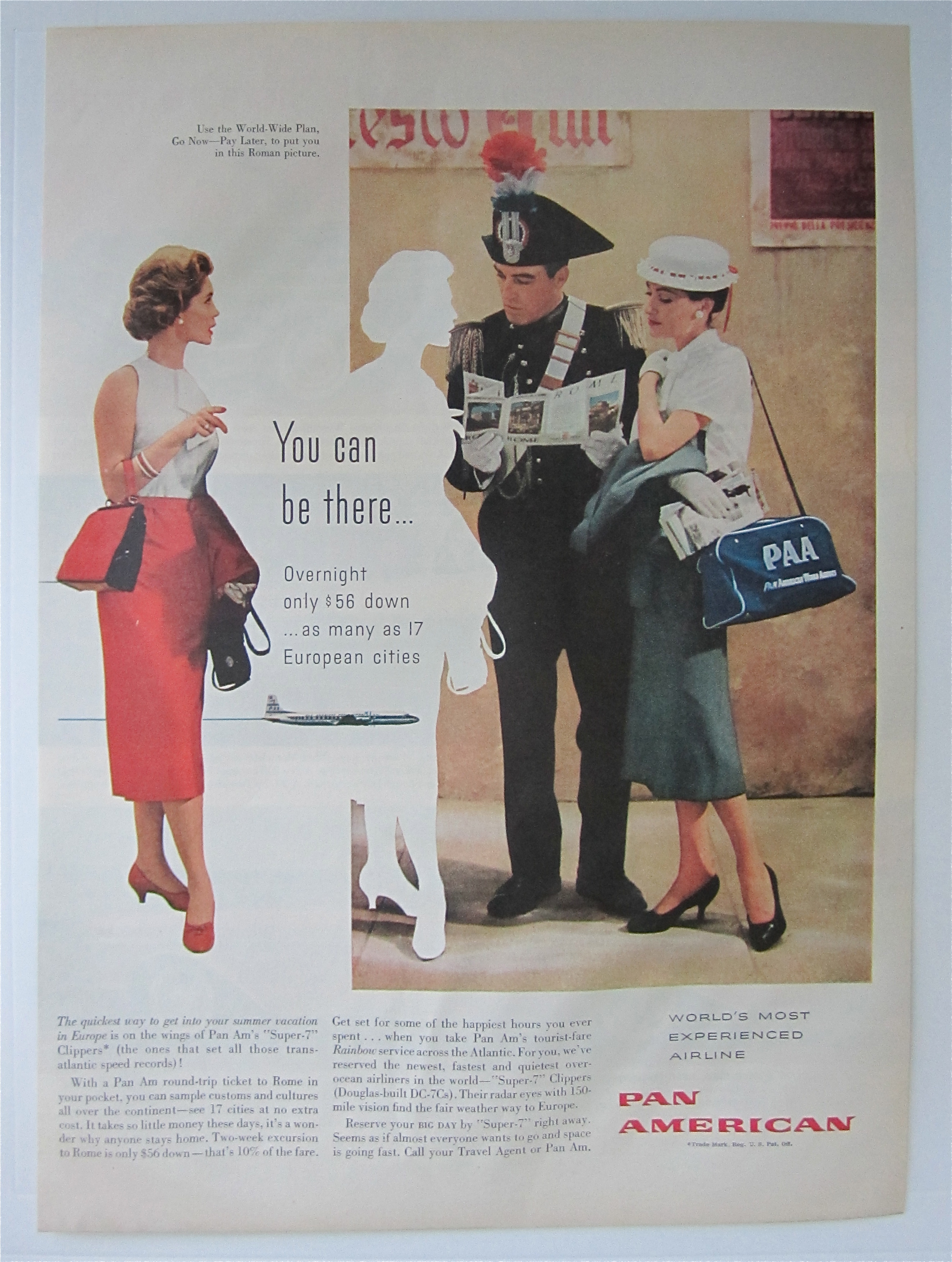 1957 Pan American with Stewardess & Two People