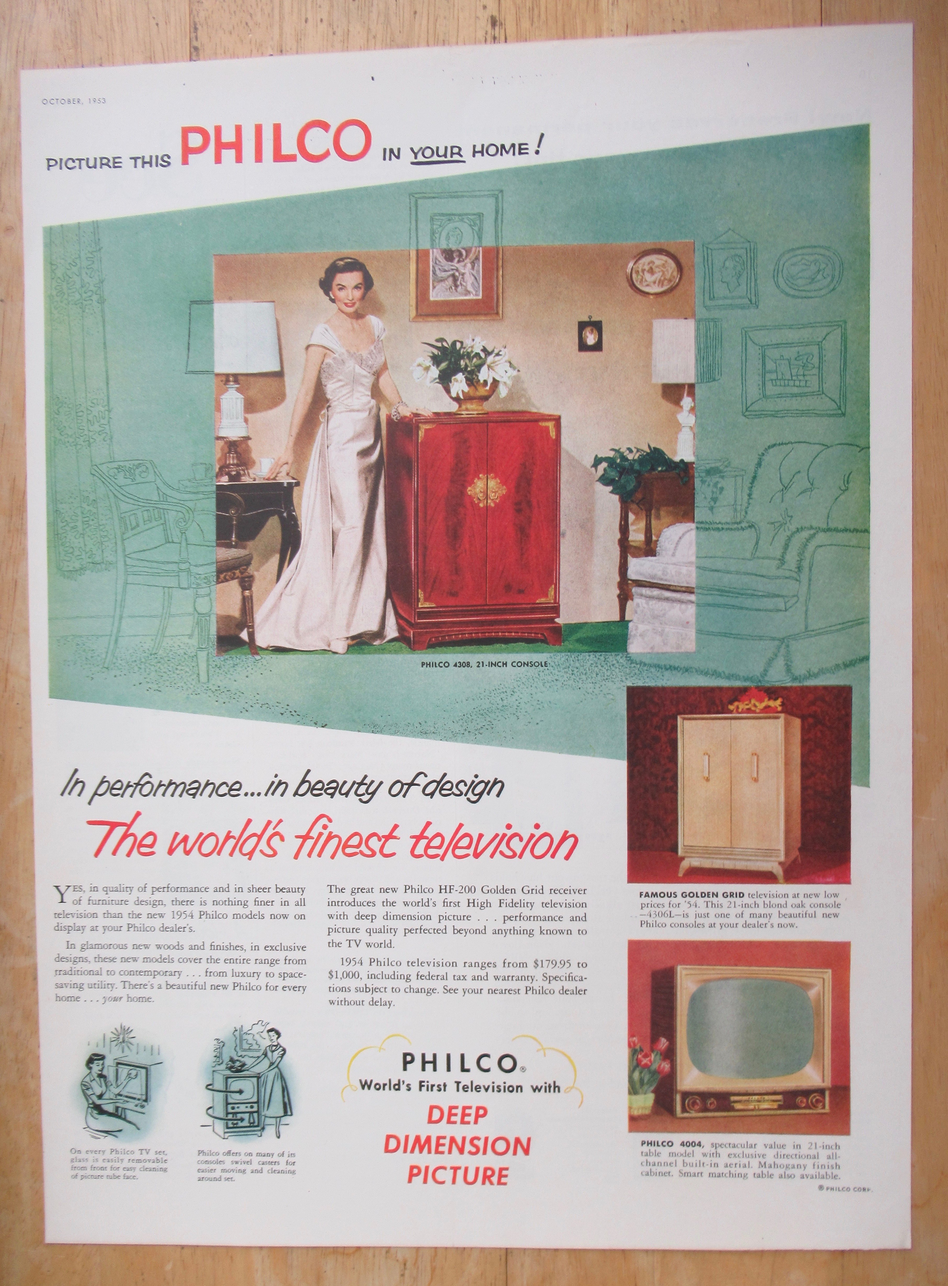 1953 Philco Television with Deep Dimension Picture