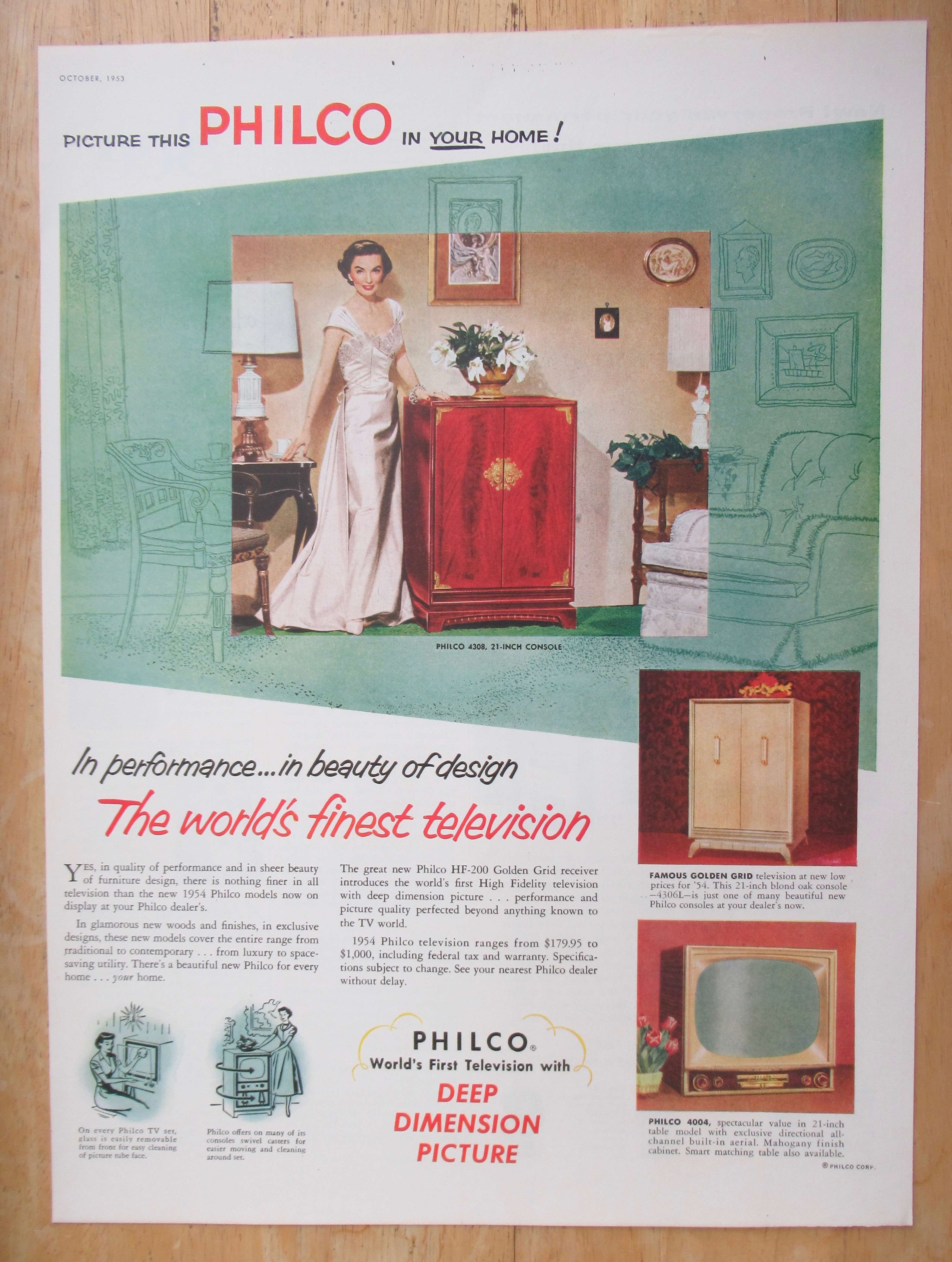 1953 Philco Television with Deep Dimension Picture