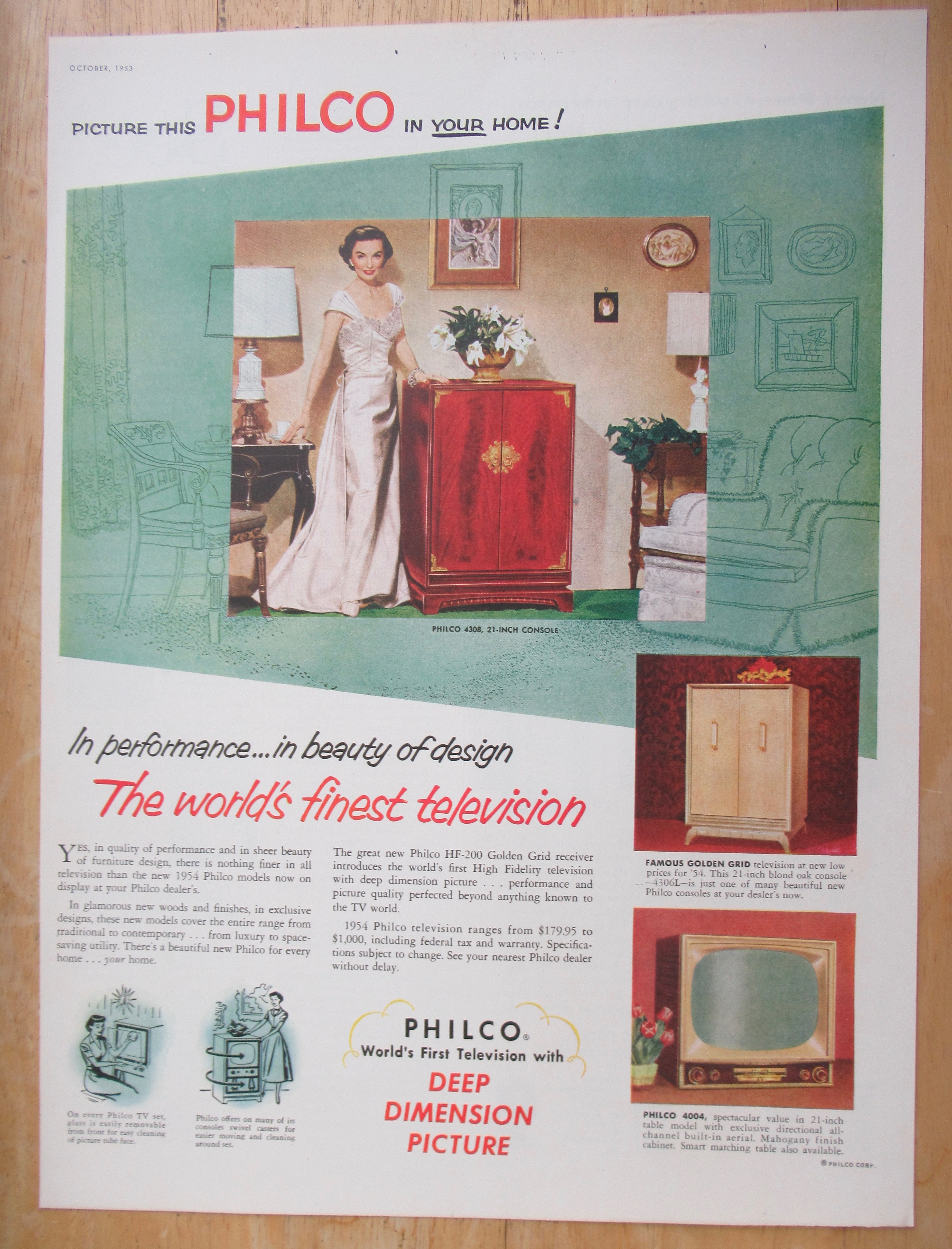 1953 Philco Television with Deep Dimension Picture