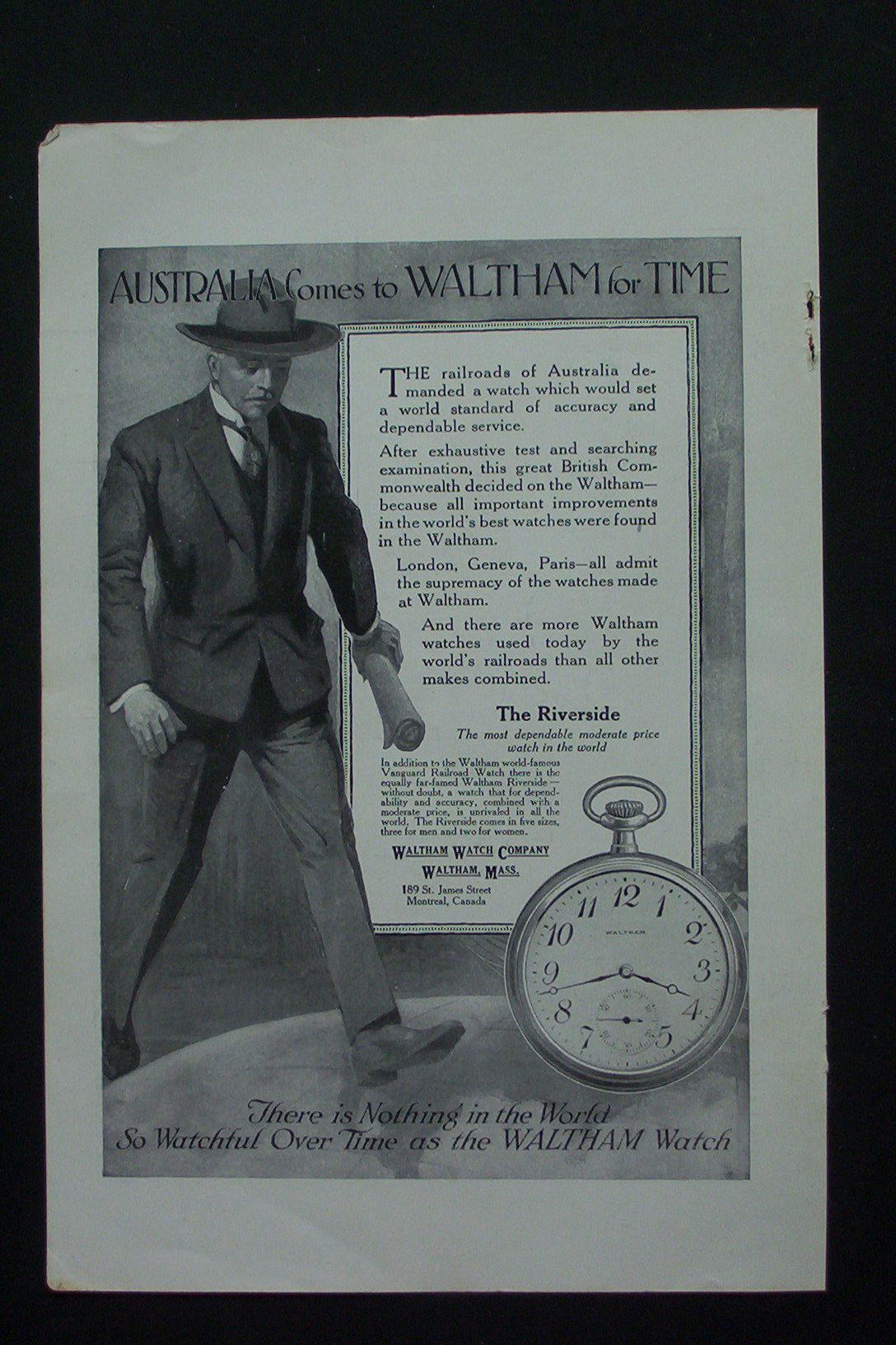 1917 Waltham Watch with Man Walking
