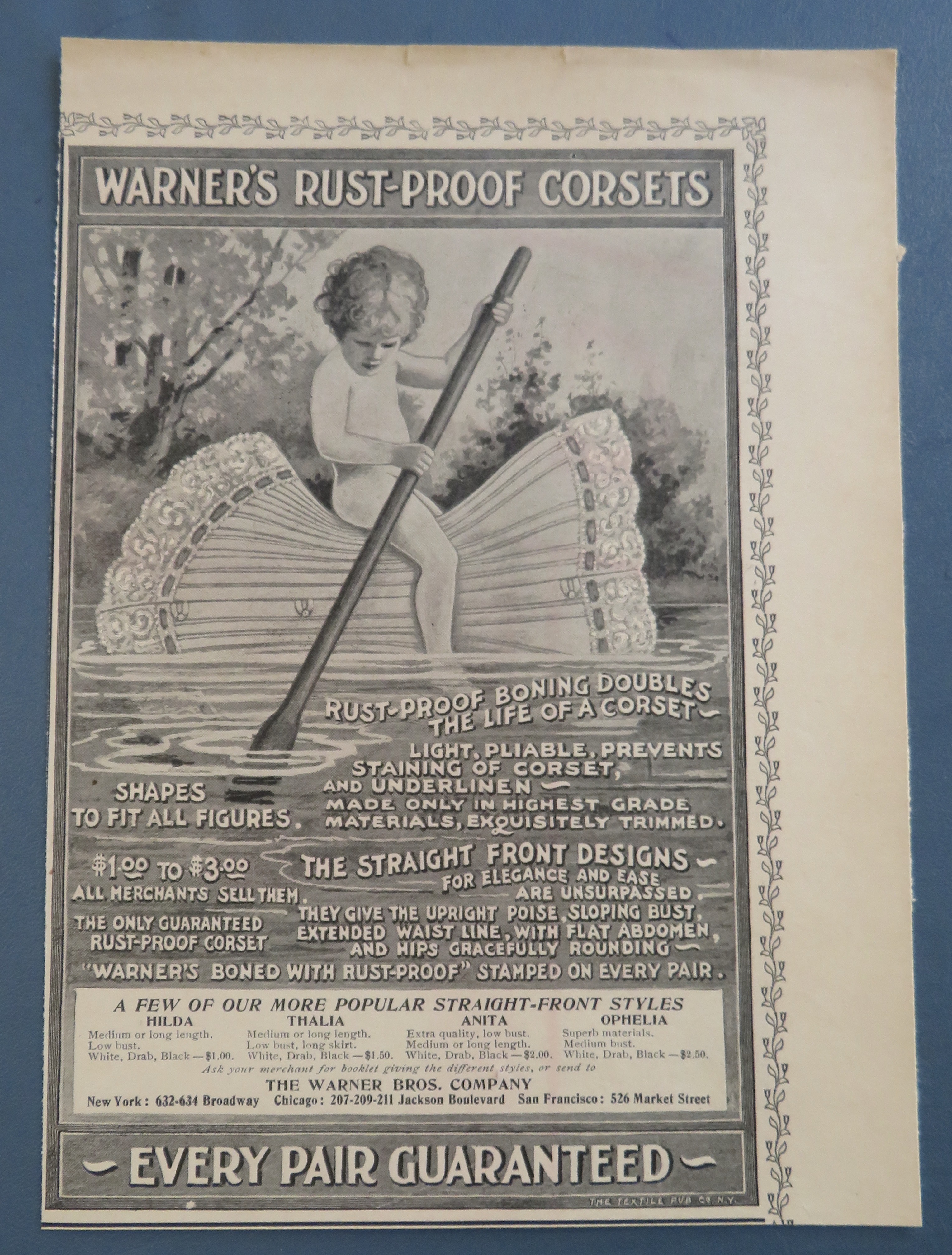 1904 Warner's Rust Proof Corsets with Child Sailing