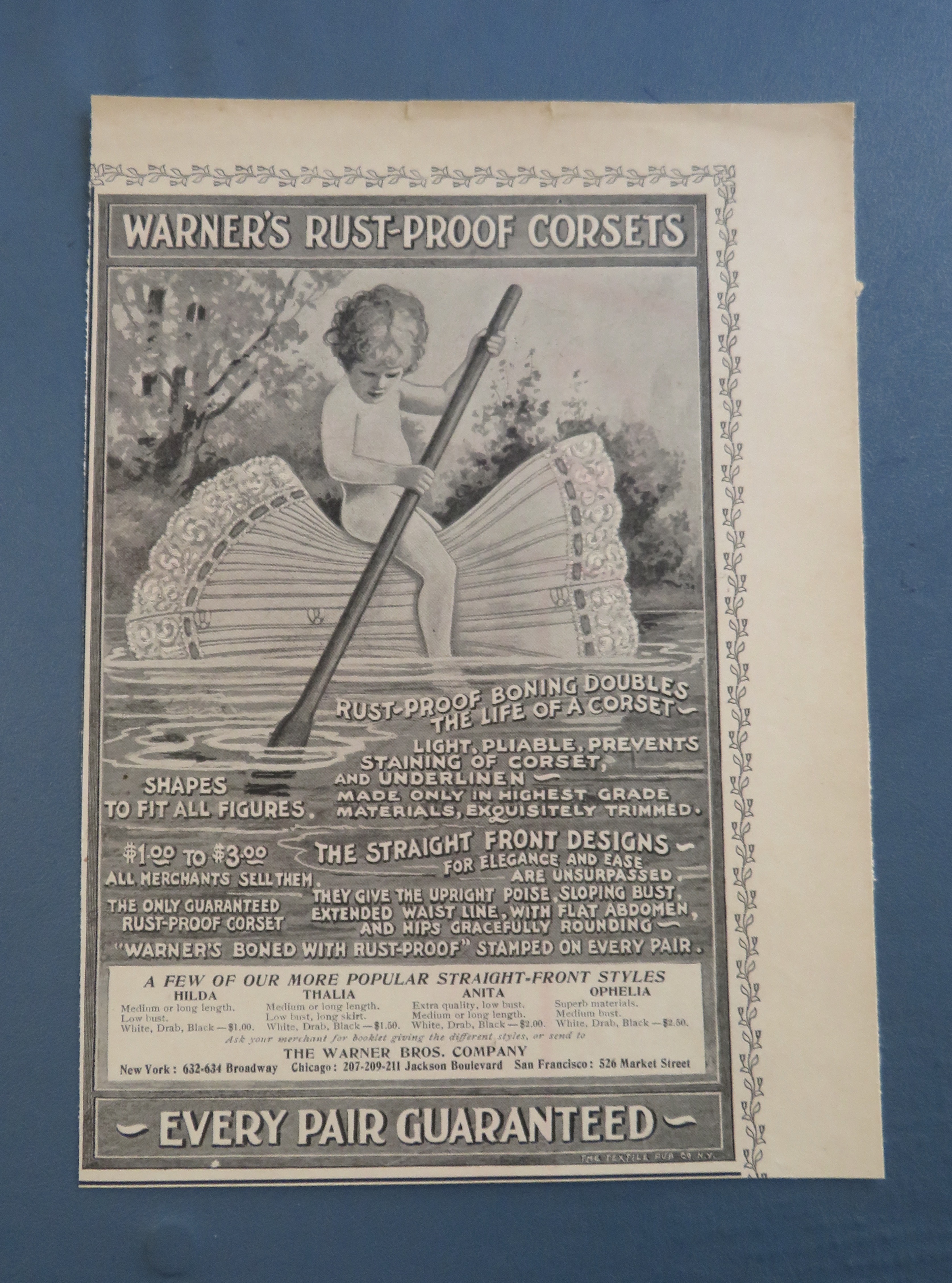 1904 Warner's Rust Proof Corsets with Child Sailing