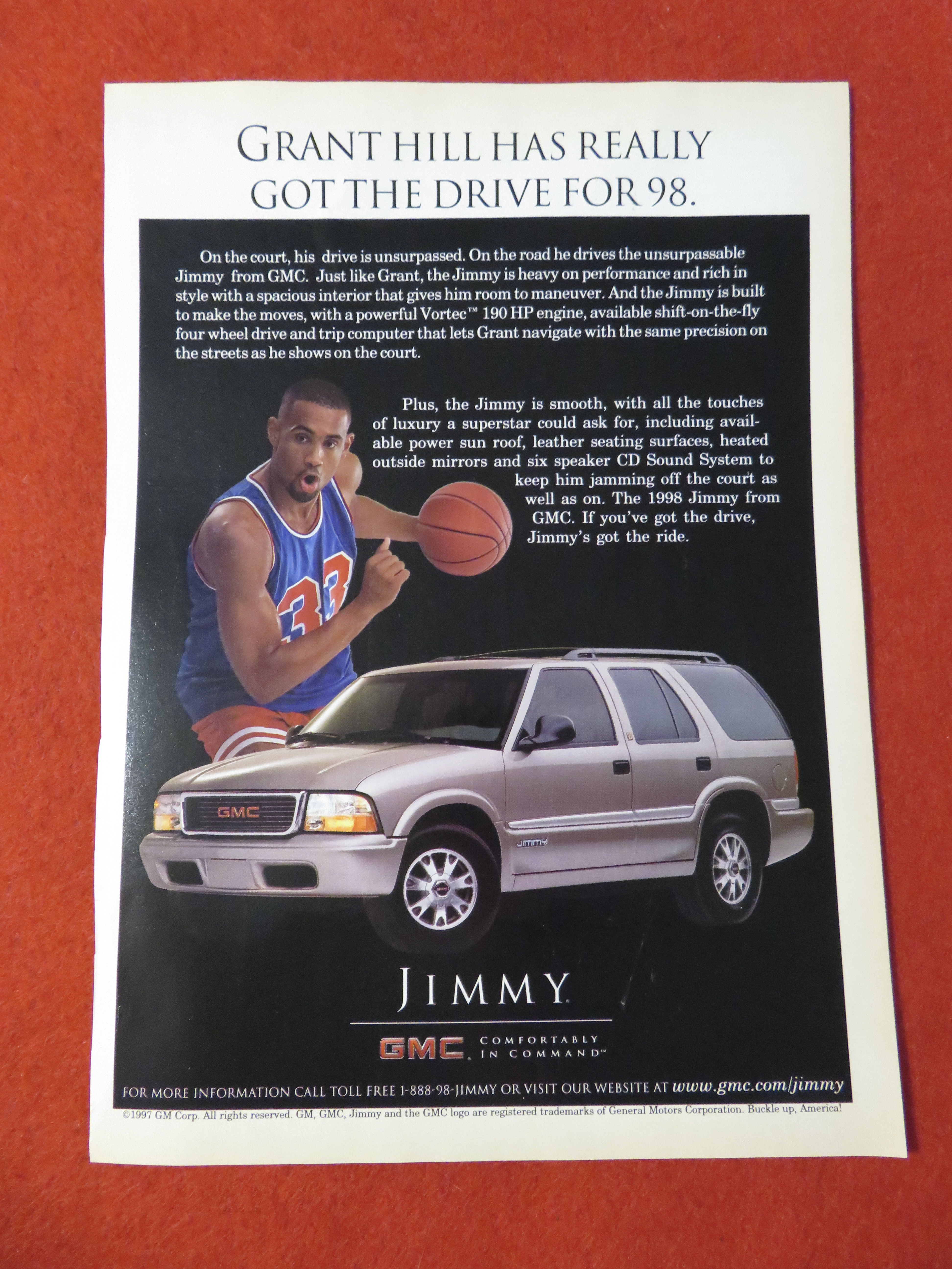 1998 GMC Jimmy Automobile with Grant Hill