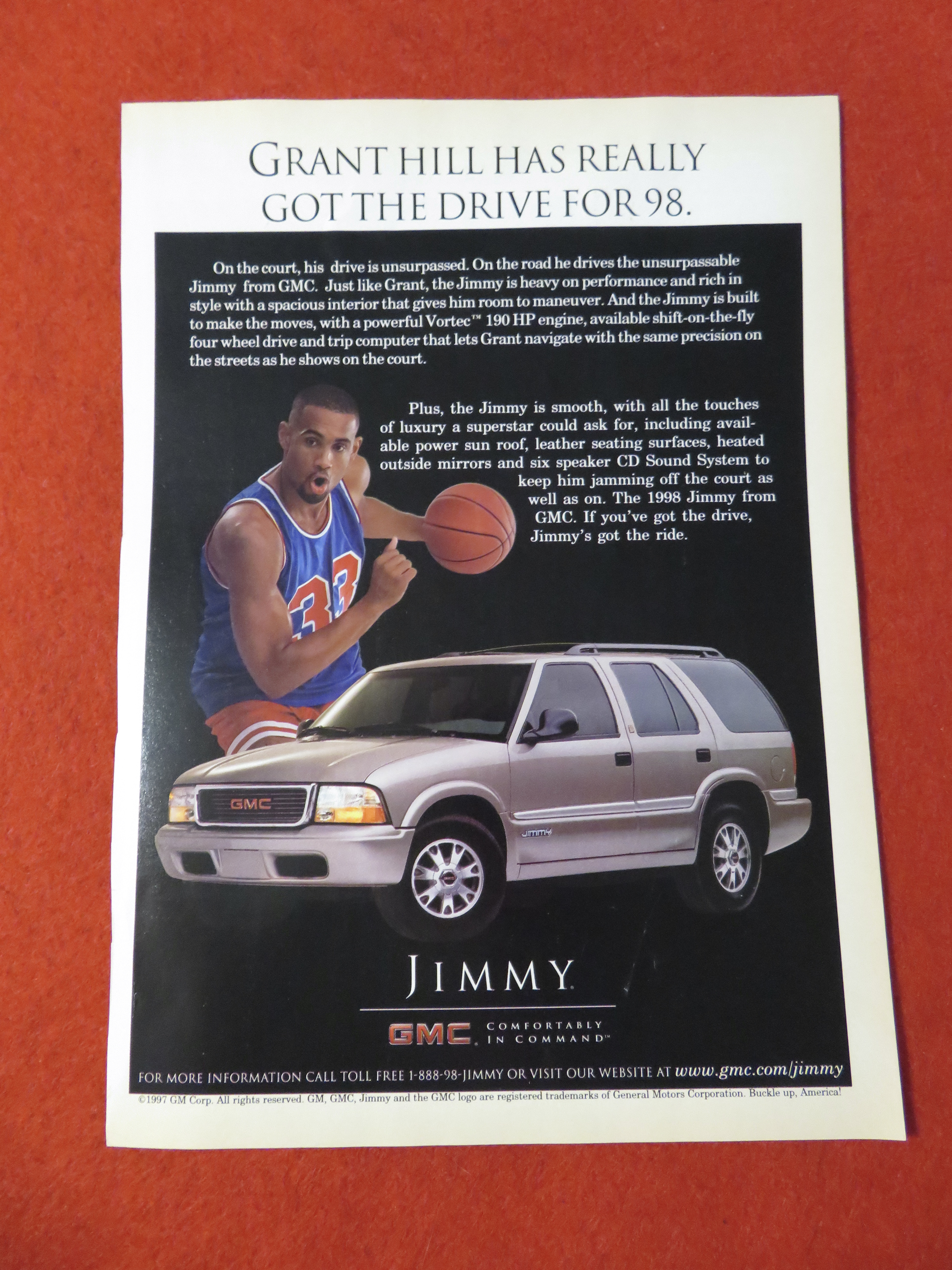 1998 GMC Jimmy Automobile with Grant Hill