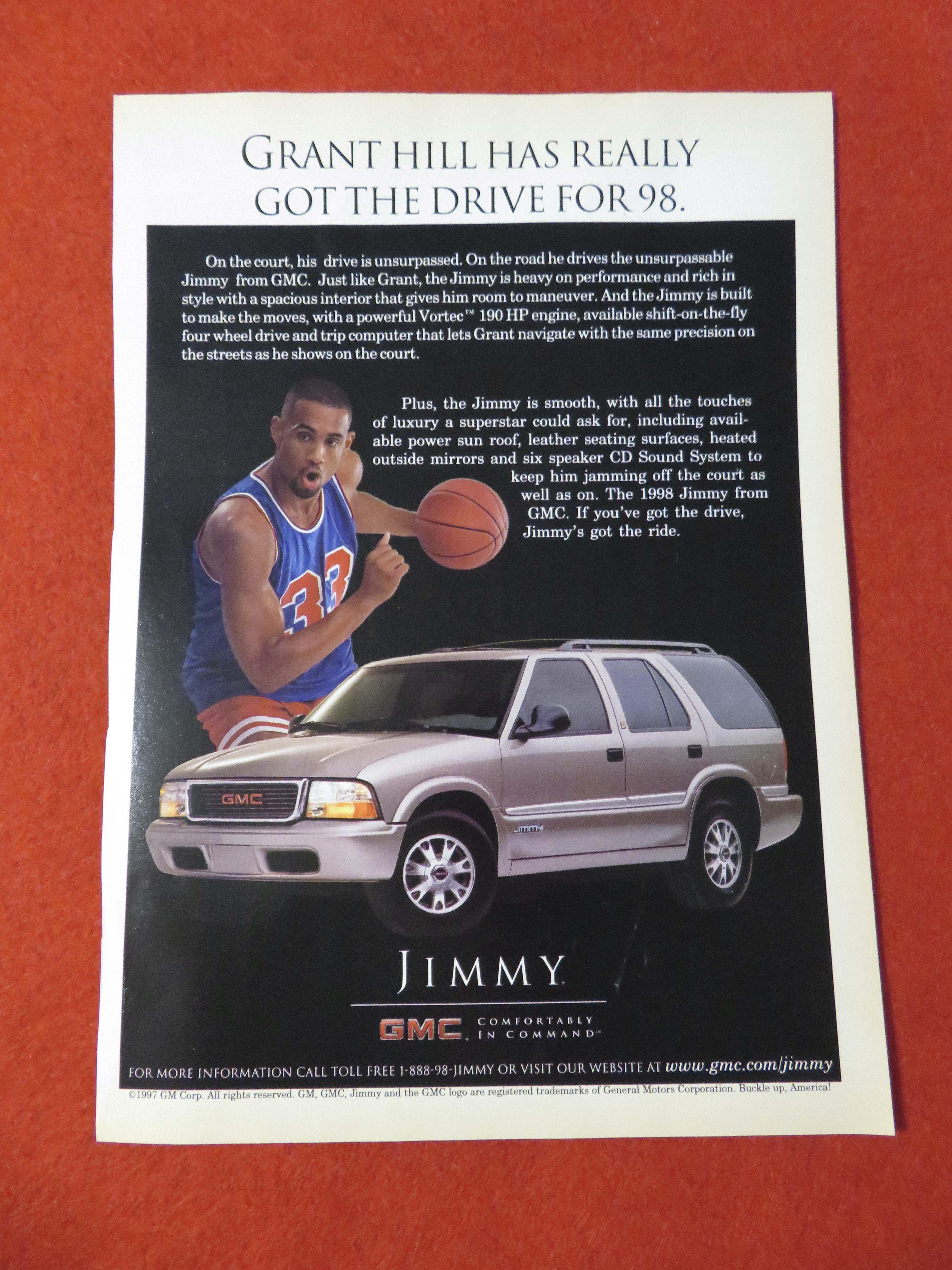 1998 GMC Jimmy Automobile with Grant Hill