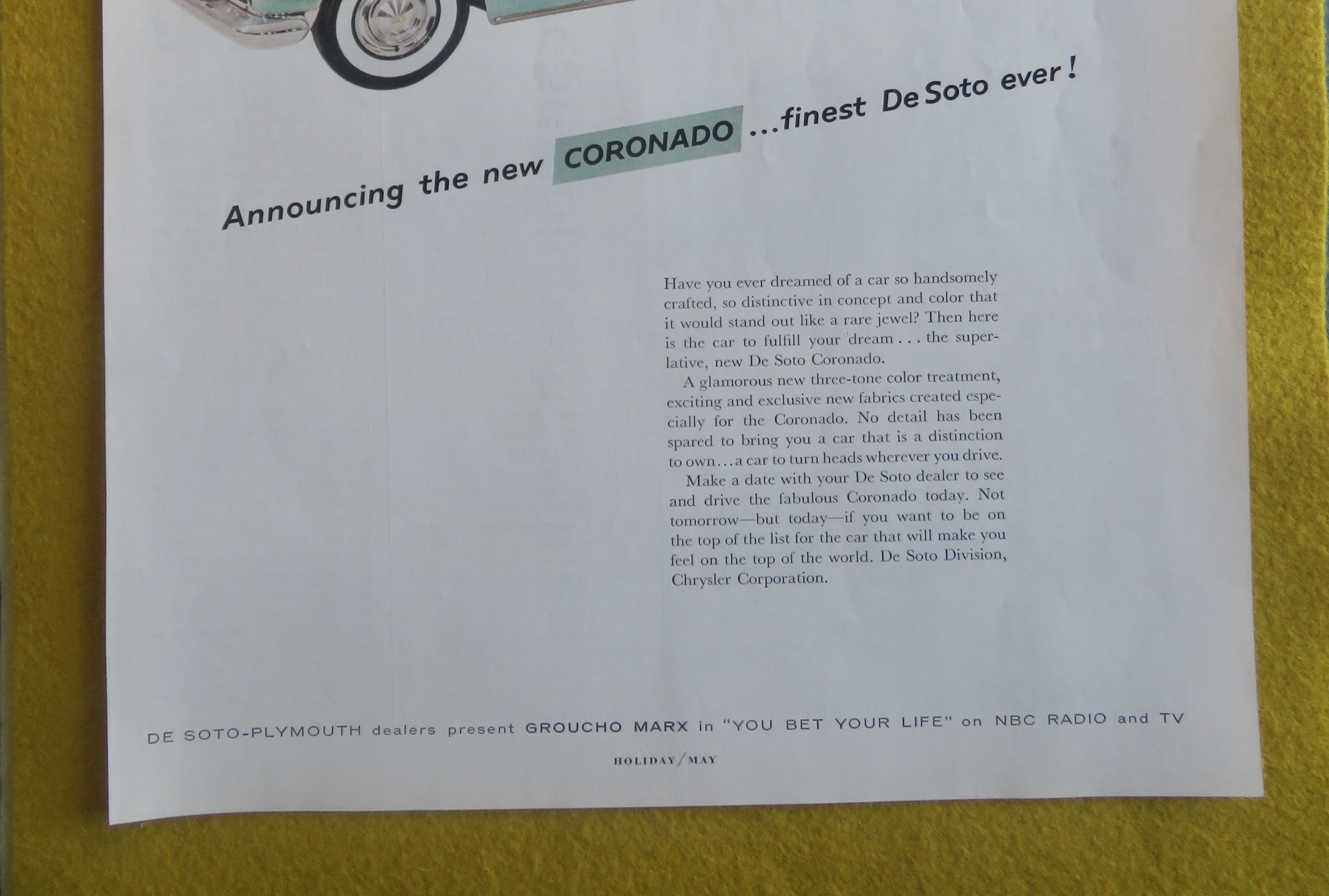 1955 De Soto Automobile with the Coronado