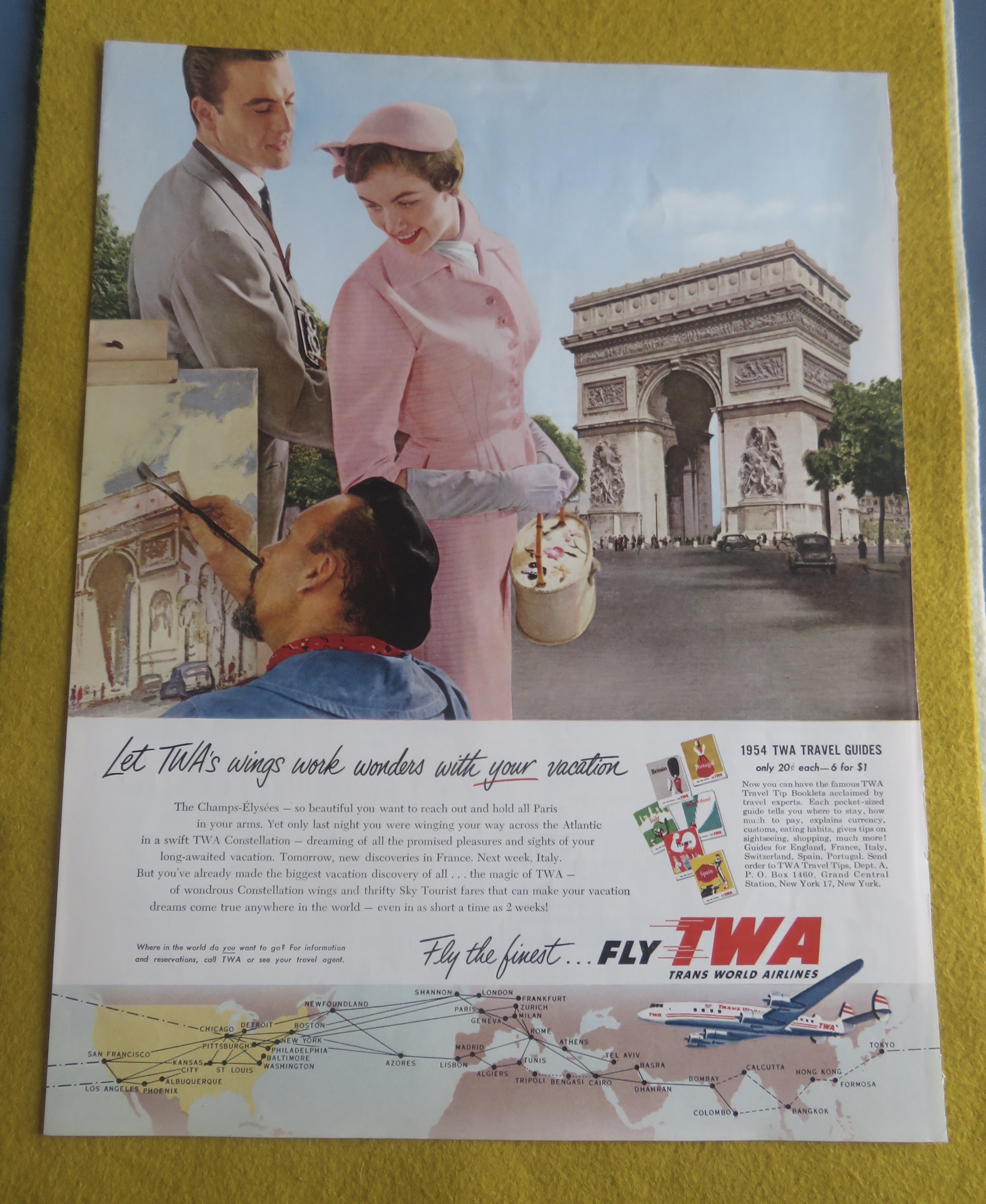 1954 Trans World Airline (TWA) with Couple in Paris