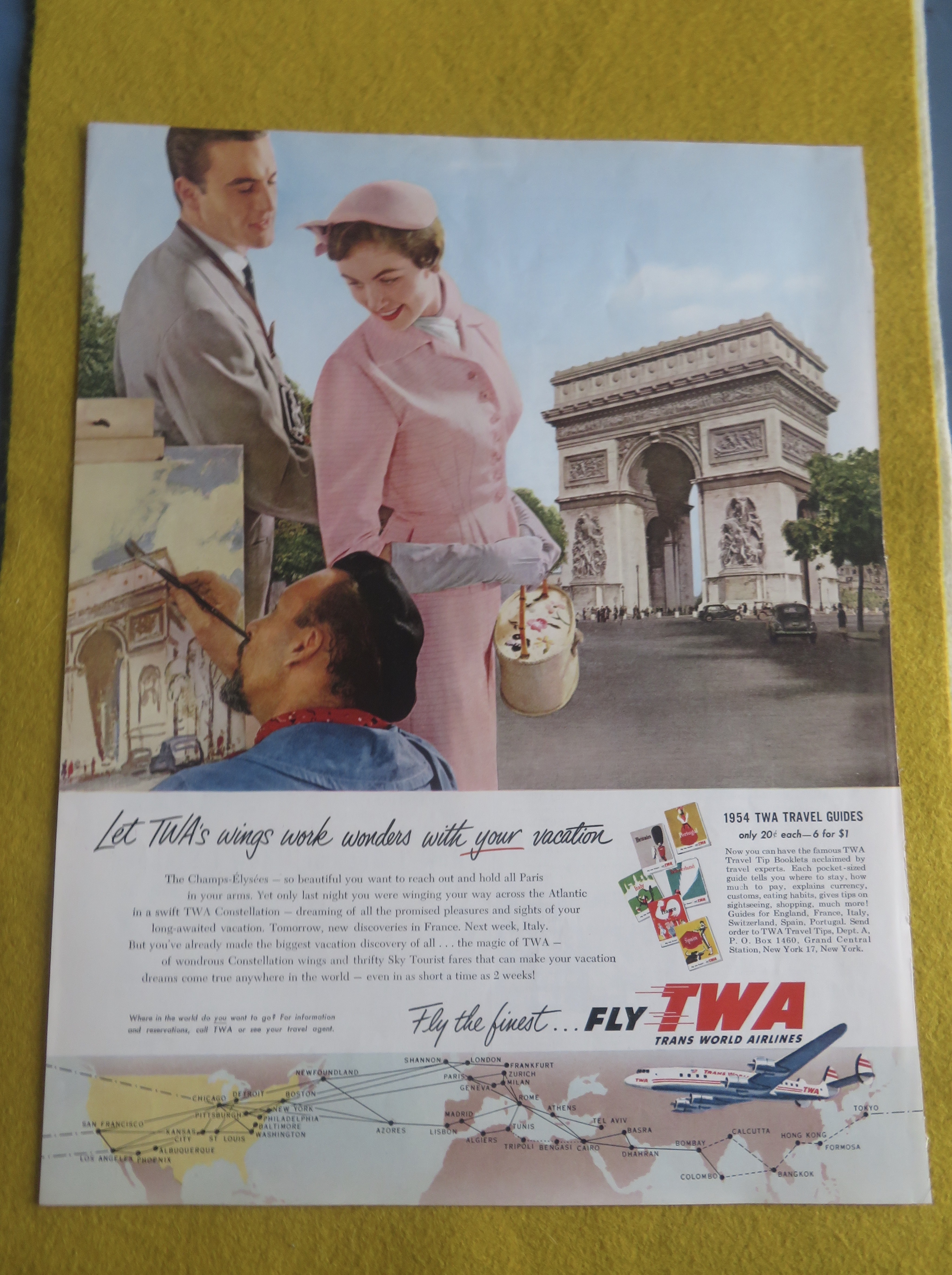 1954 Trans World Airline (TWA) with Couple in Paris