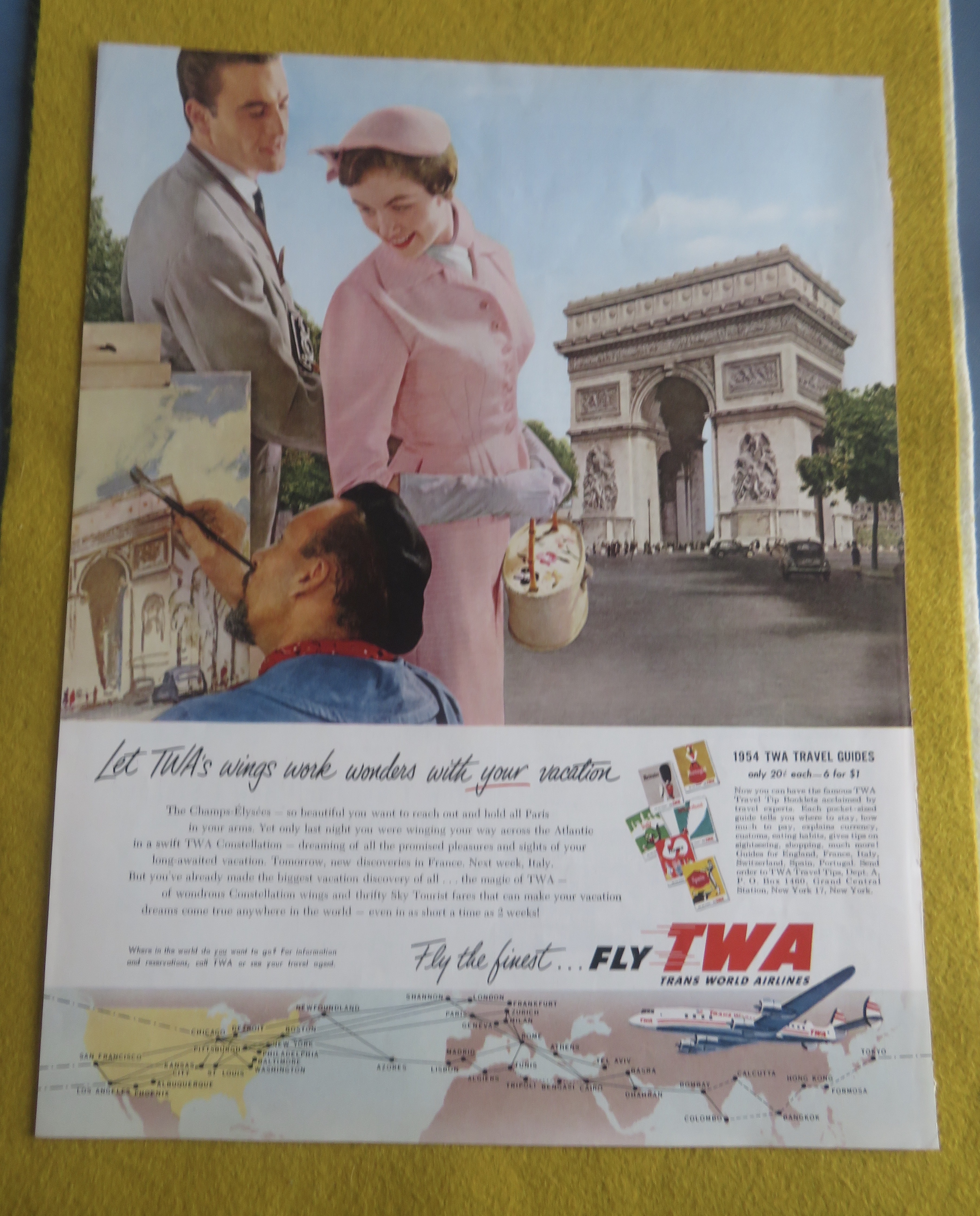 1954 Trans World Airline (TWA) with Couple in Paris