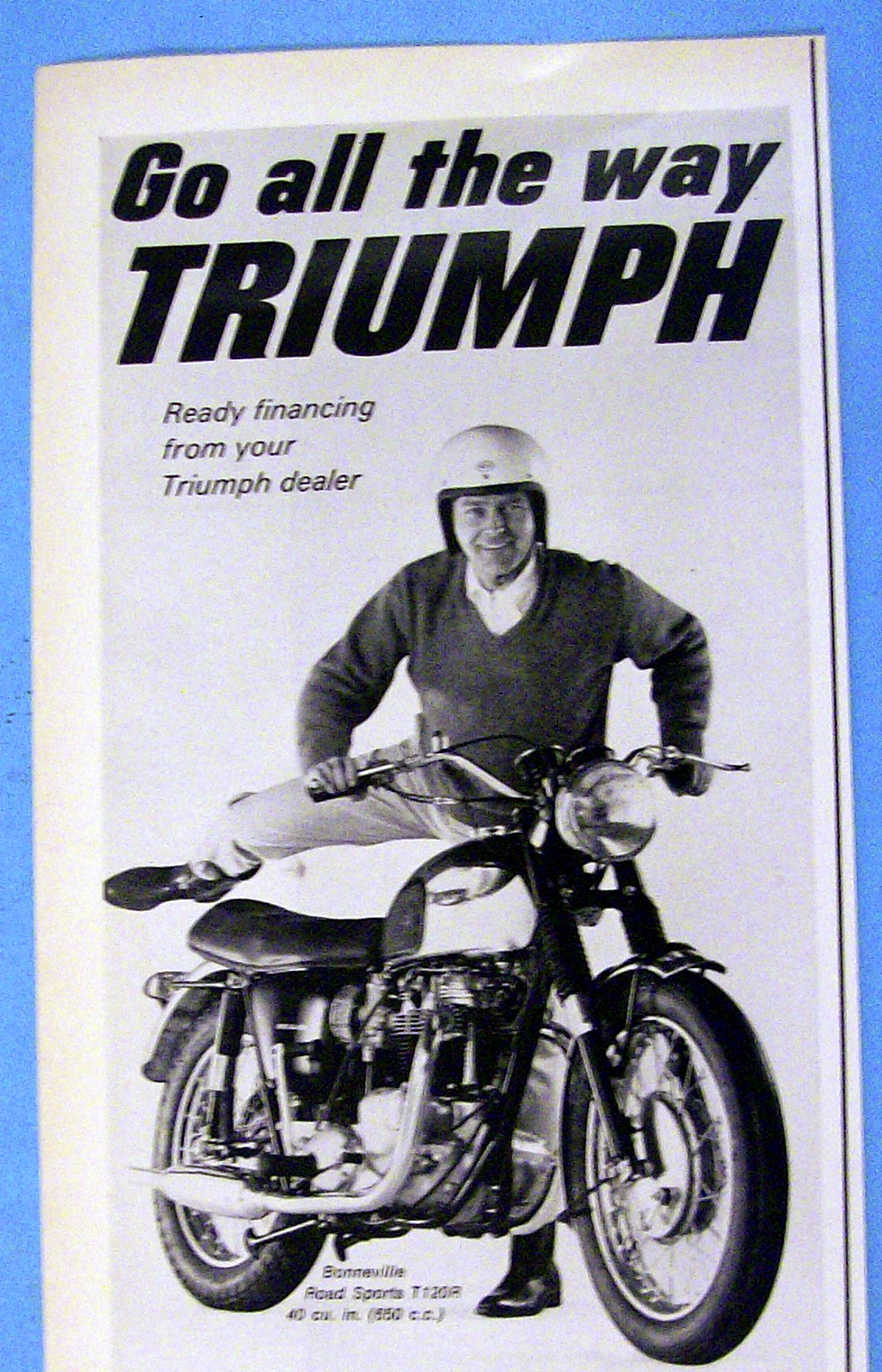 1967 Triumph with Man & Bonneville Road Sports T120R
