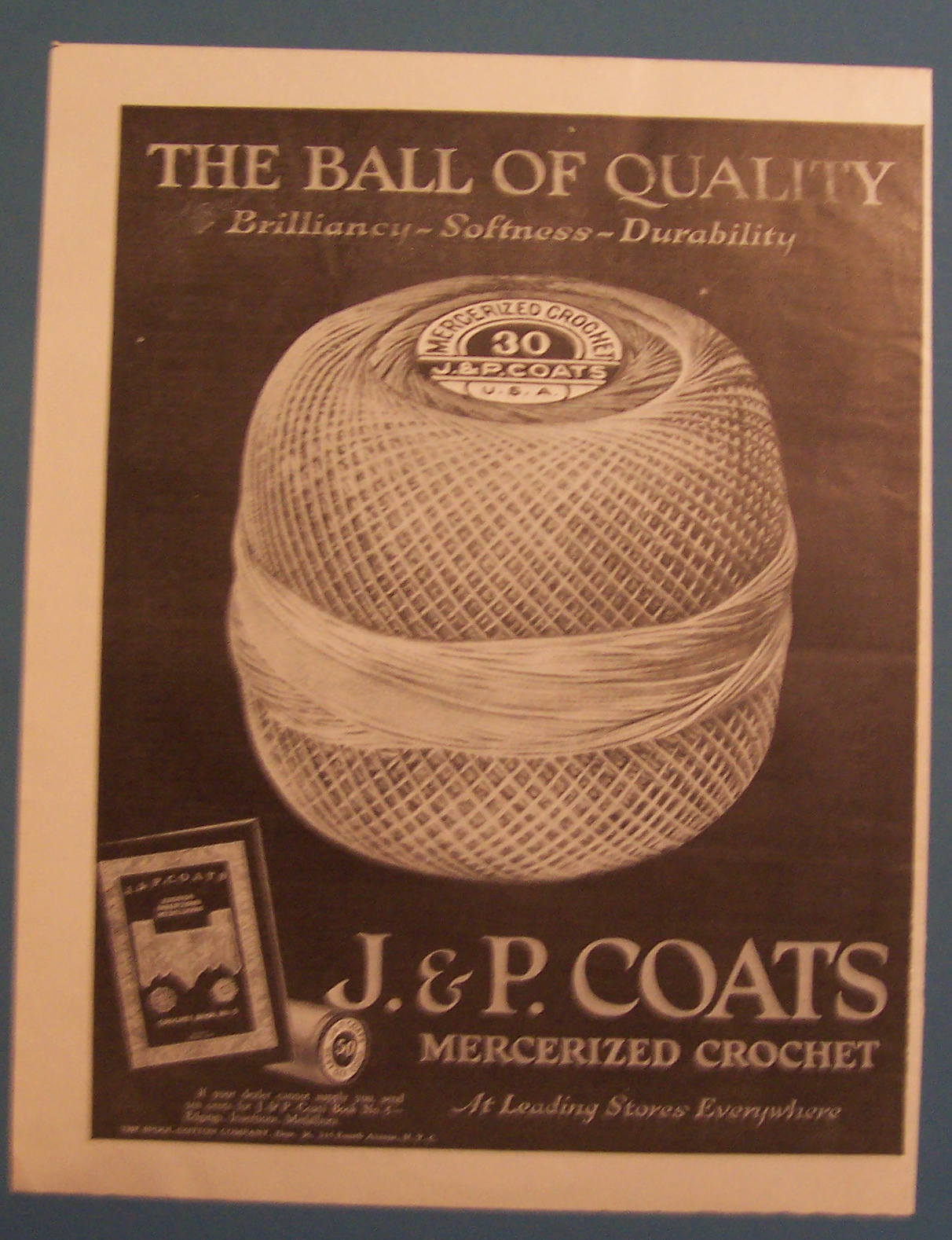 1922  J & P Coats Mercerized Crochet