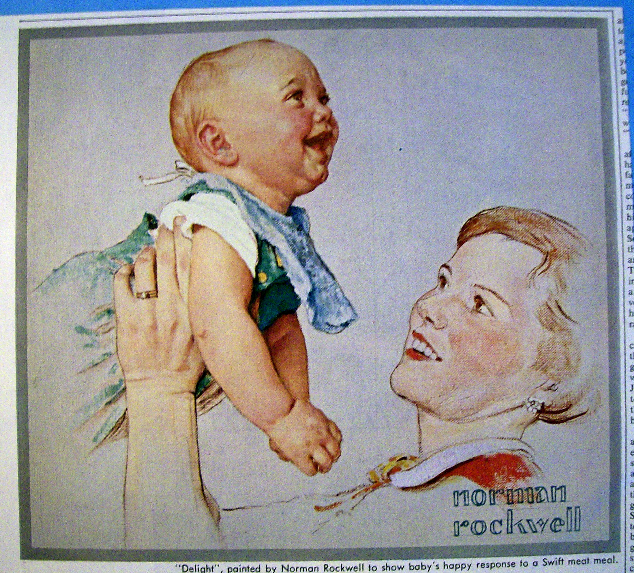 1956 Swift's Meats w/Mom & Baby By Norman Rockwell