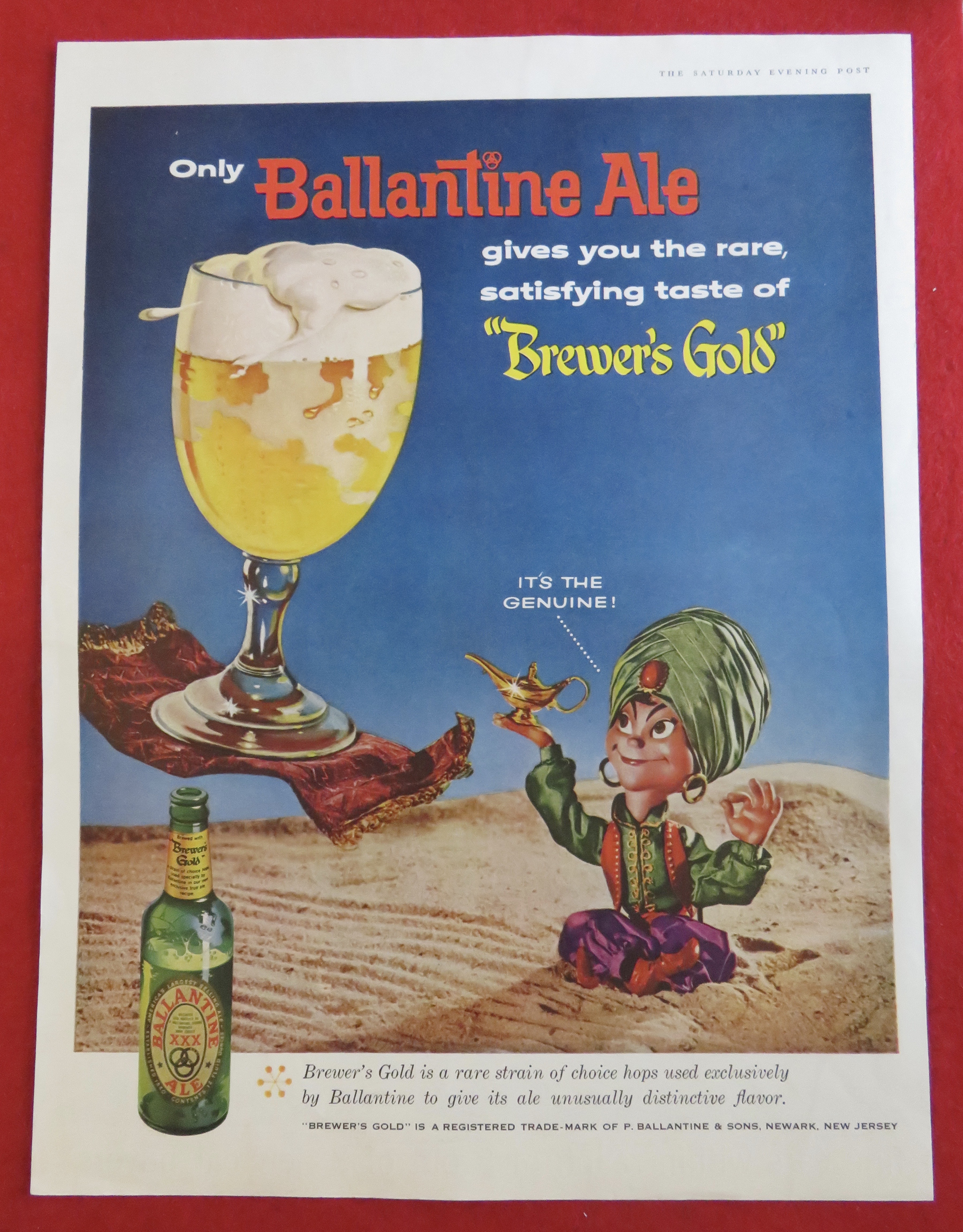 1958 Ballantine Ale with Genie & His Magic Lamp