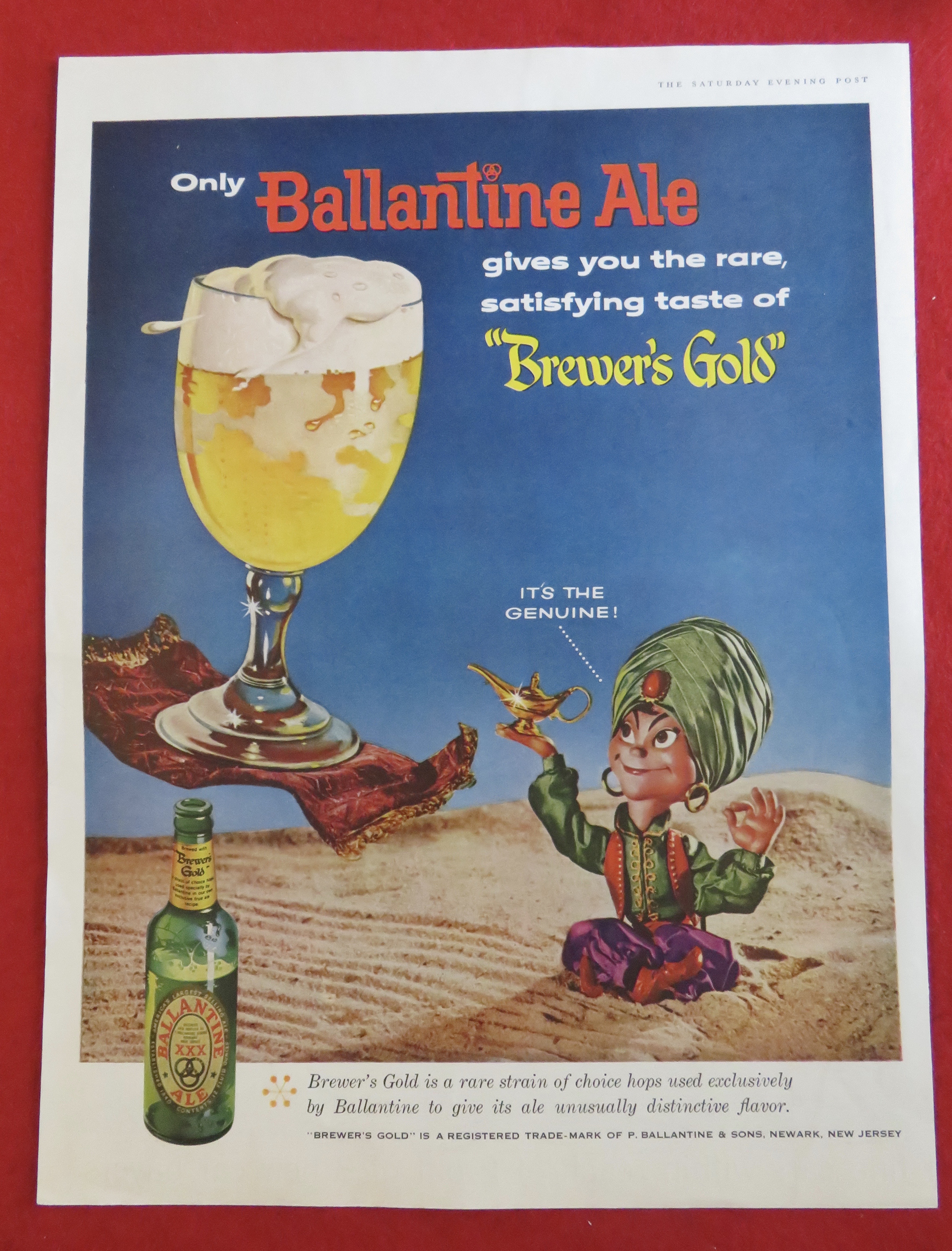 1958 Ballantine Ale with Genie & His Magic Lamp
