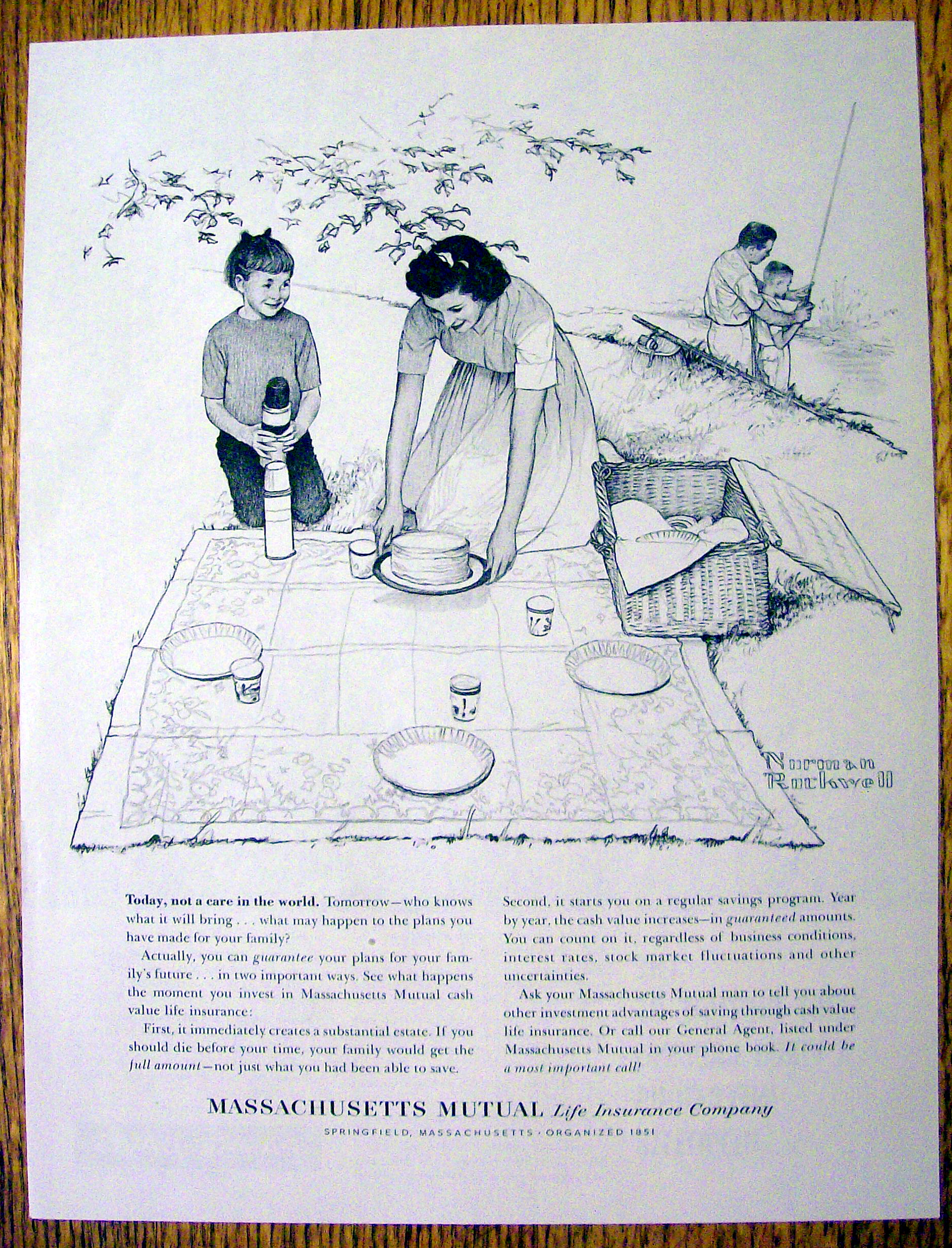 1962 Massachusetts Mutual Insurance by Norman Rockwell