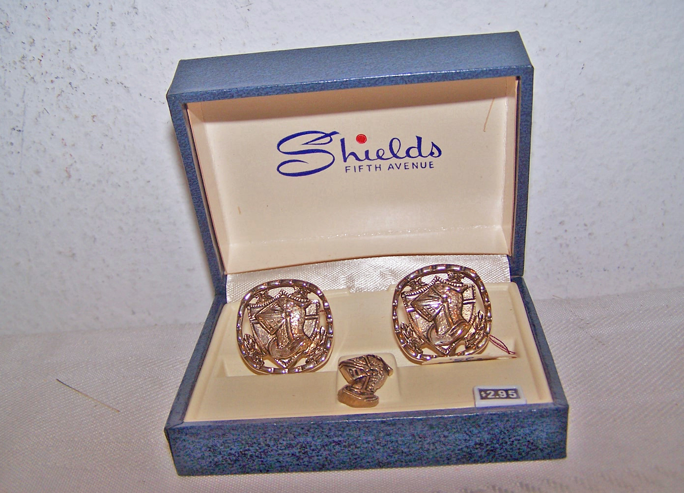 Shields Cuff Links & Tie Tac in Original Case