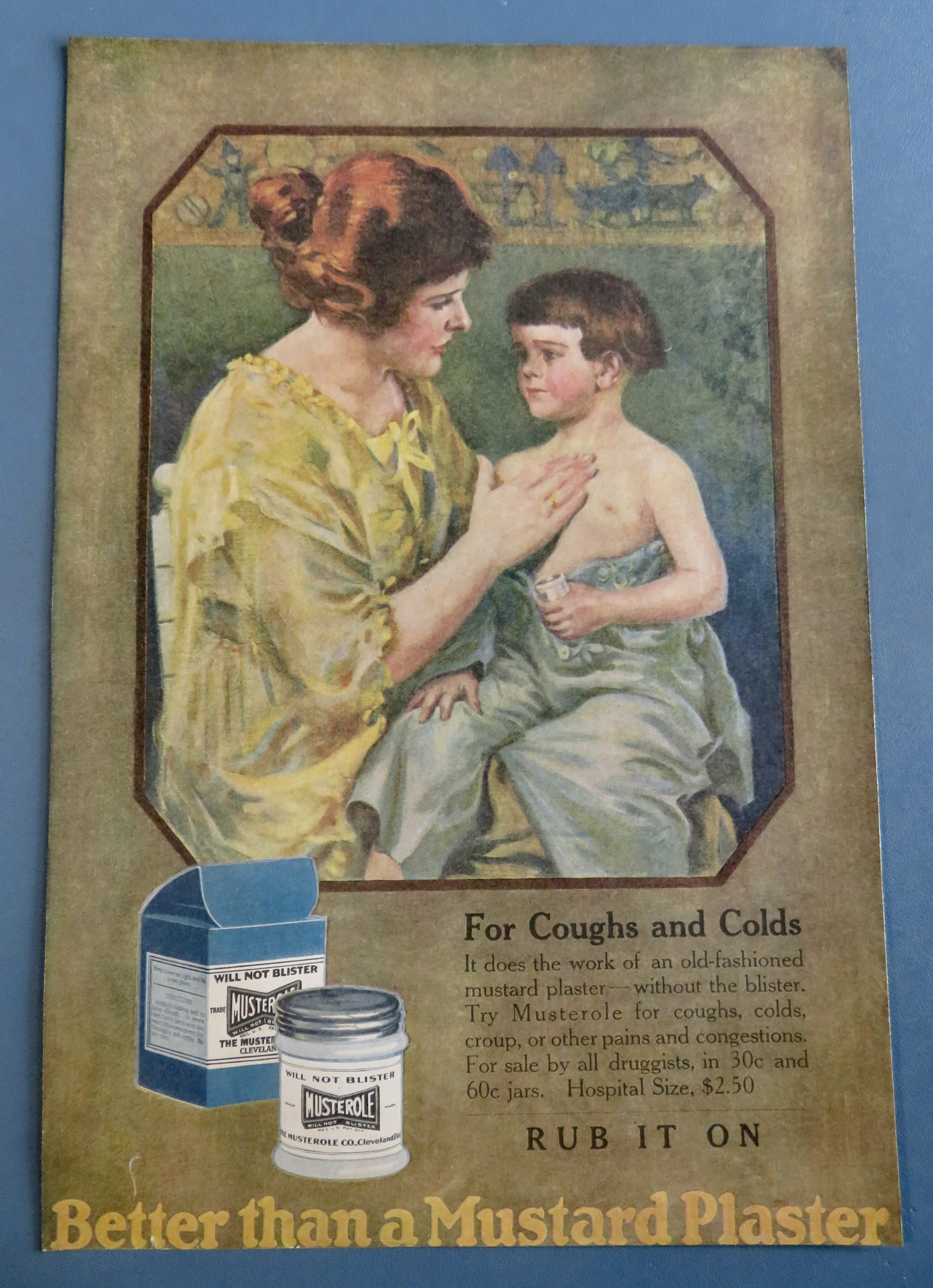 1920 Musterole with Woman Rubbing Down Child's Chest