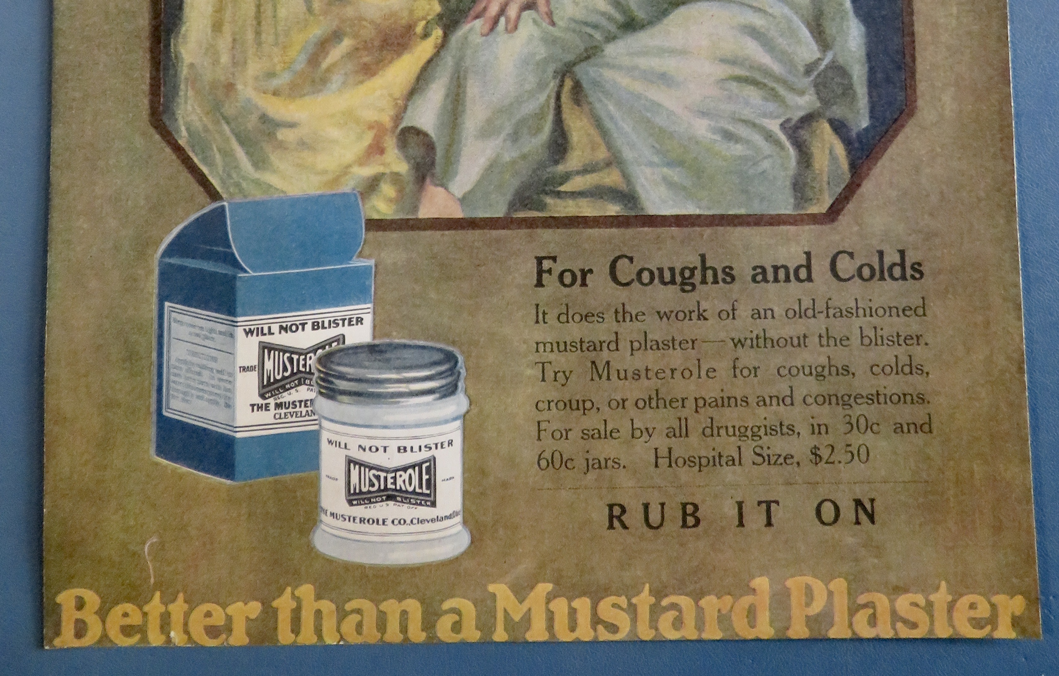 1920 Musterole with Woman Rubbing Down Child's Chest