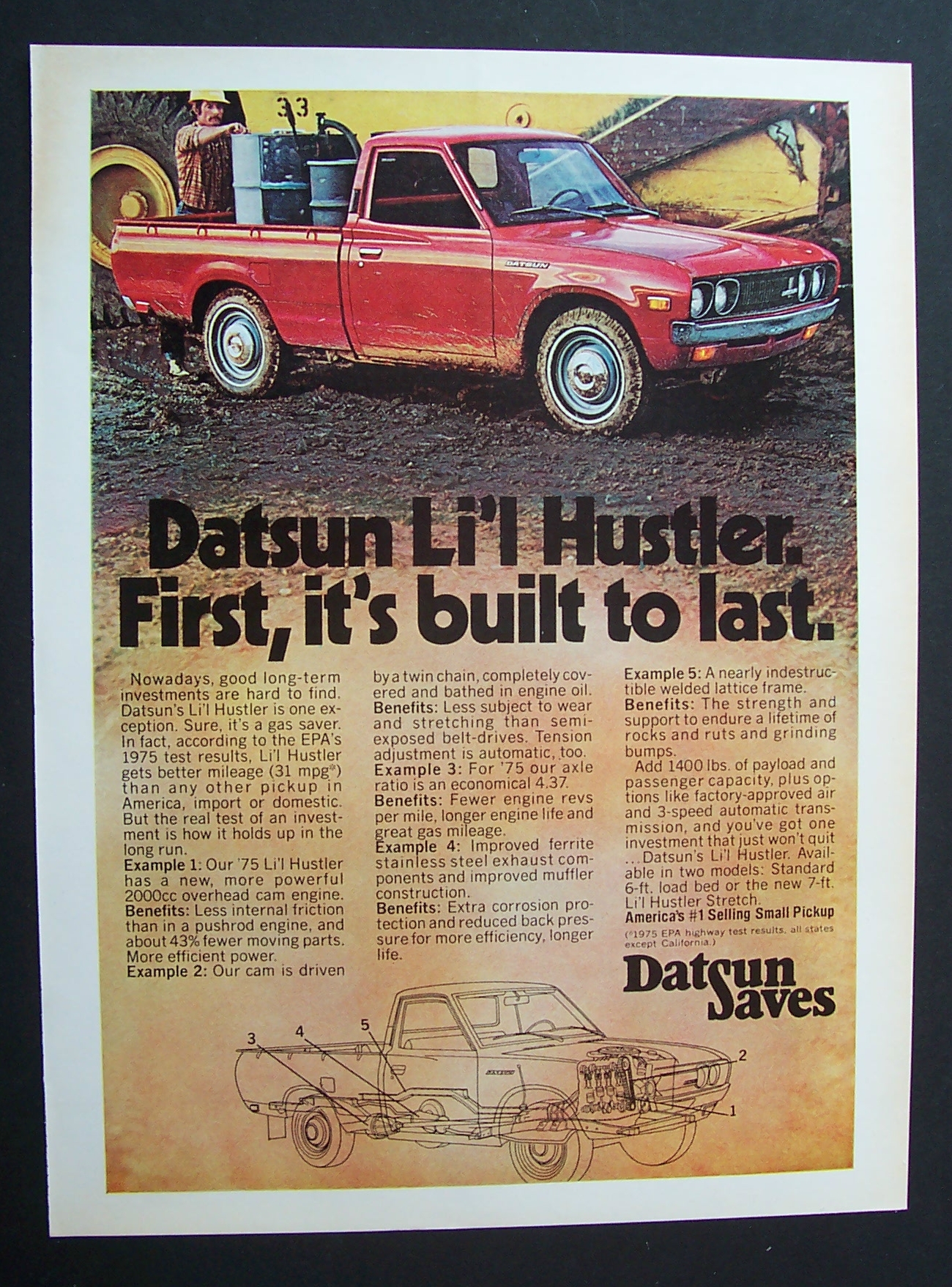 Vintage Ad: 1975  Datsun  Li'l  Hustler