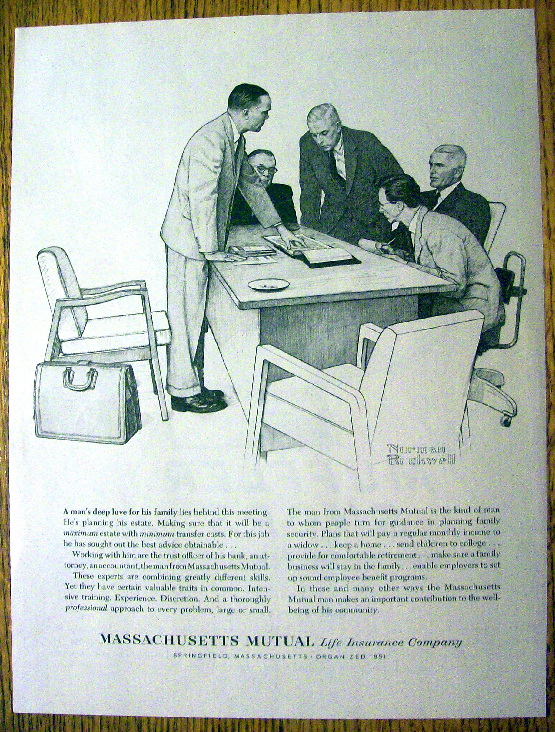 1962 Massachusetts Mutual By Norman Rockwell