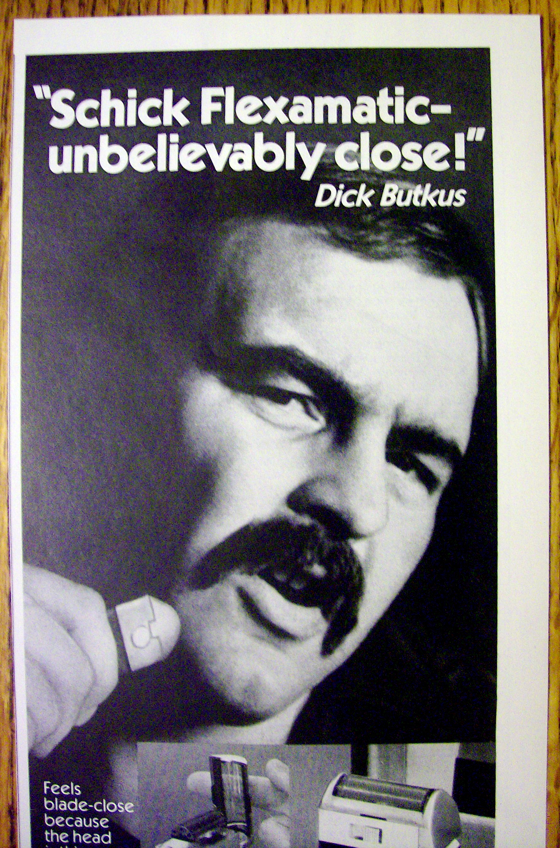 1973 Schick Flexamatic Ad with Dick Butkus