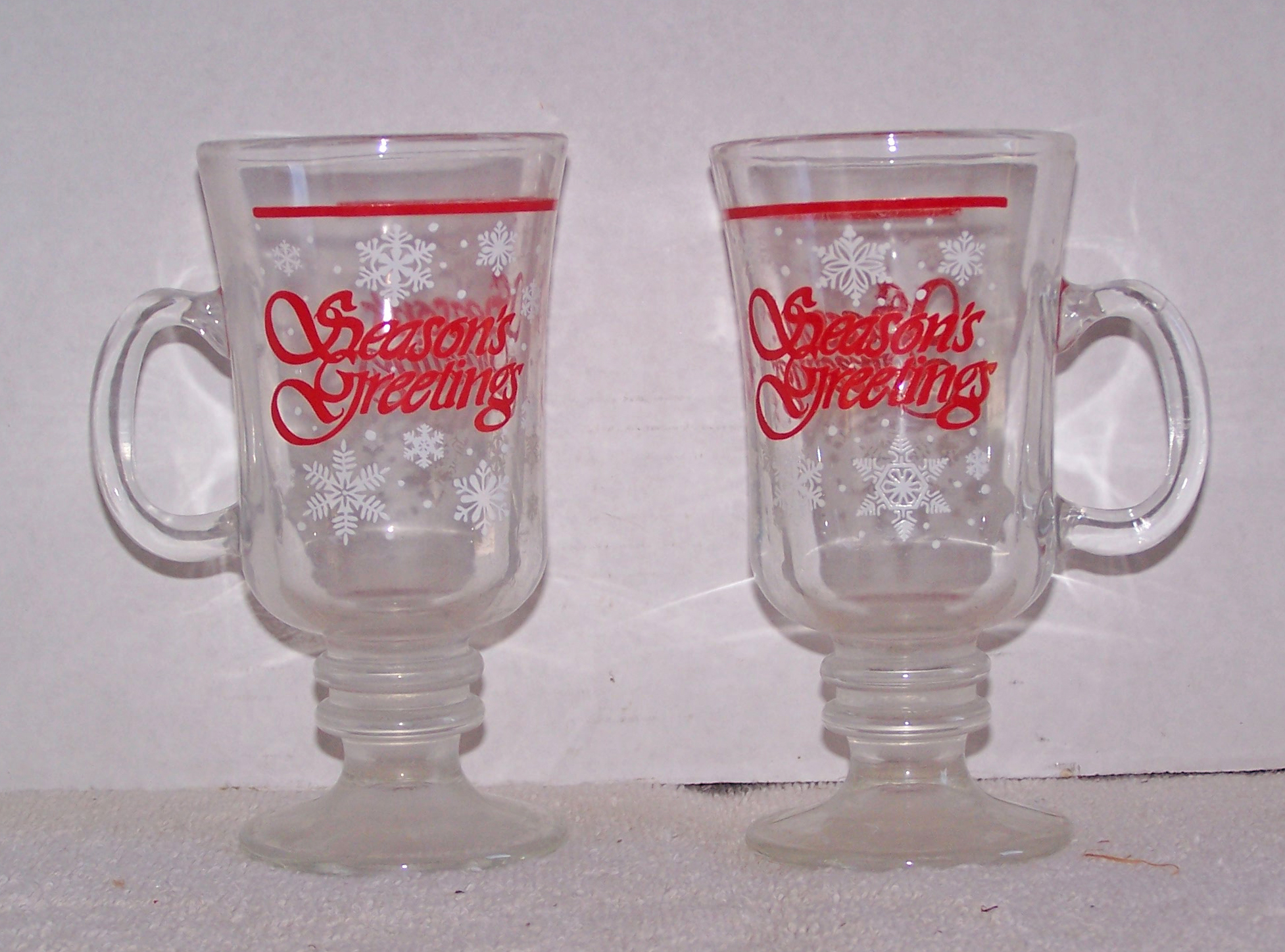 Set of 6 Season's Greetings Glasses by Libbey