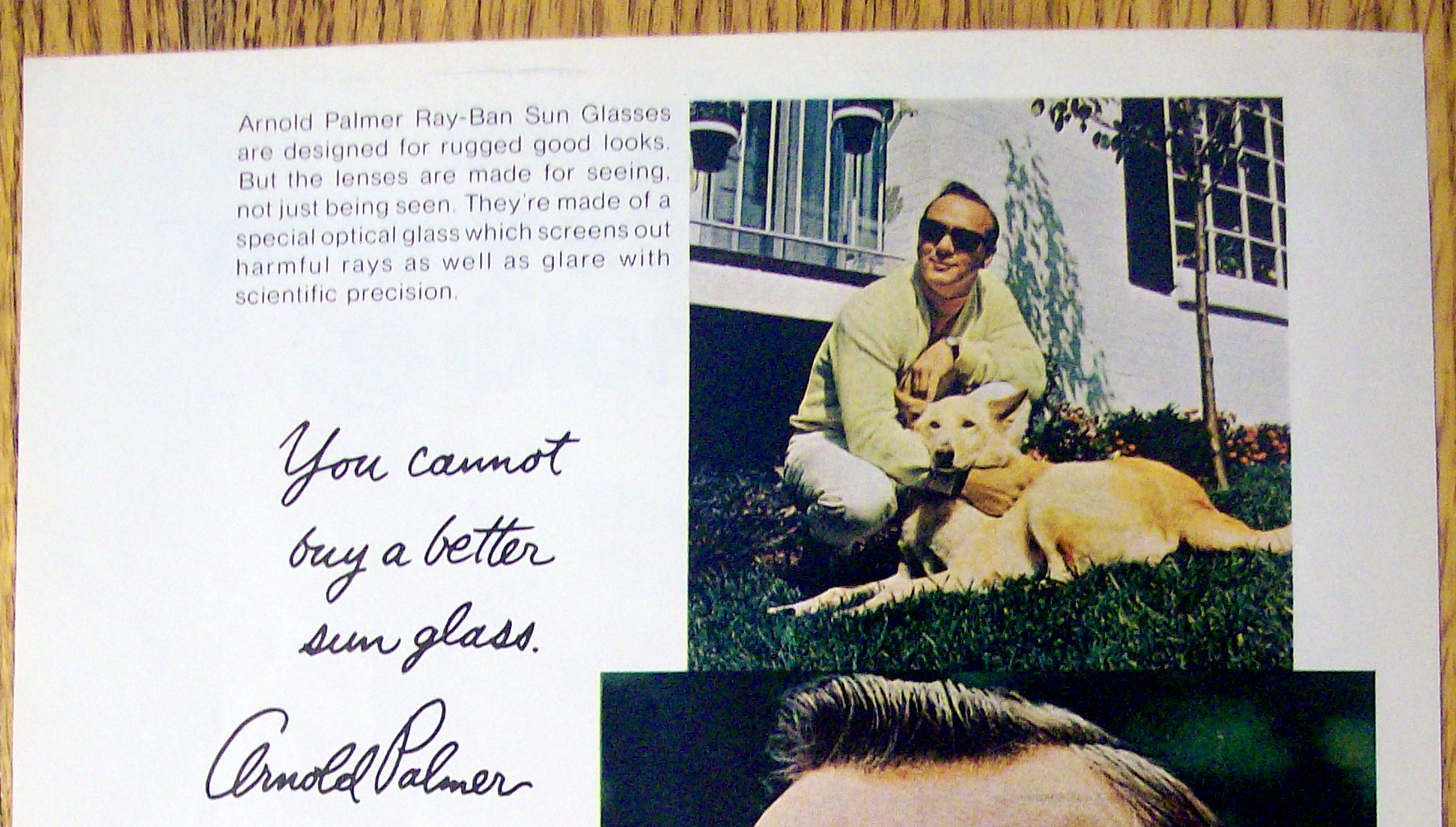 Vintage Ad: 1969 Ray Ban Sun Glasses w/Arnold Palmer