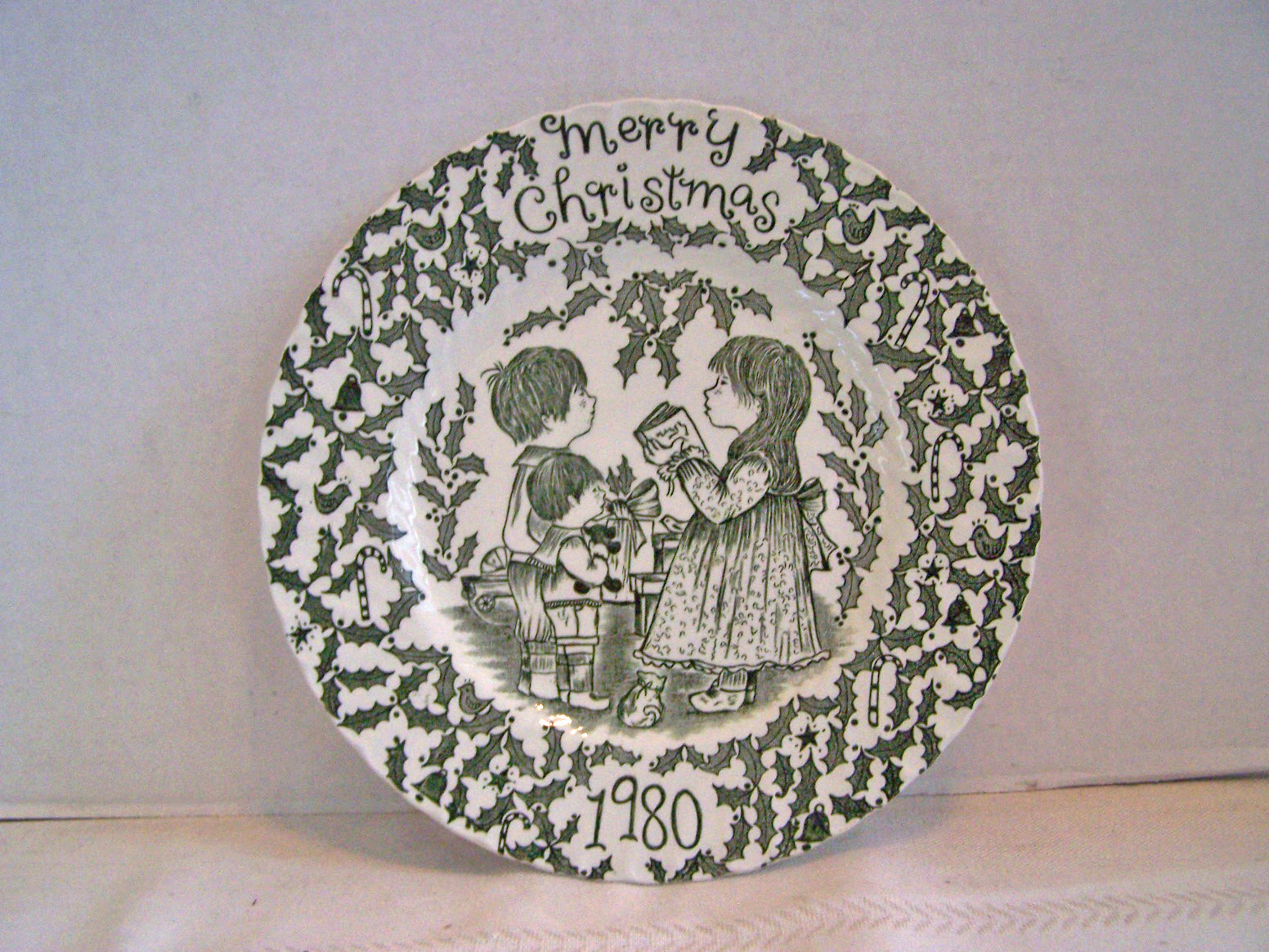 1980 Merry Christmas Plate, Staffordshire, England