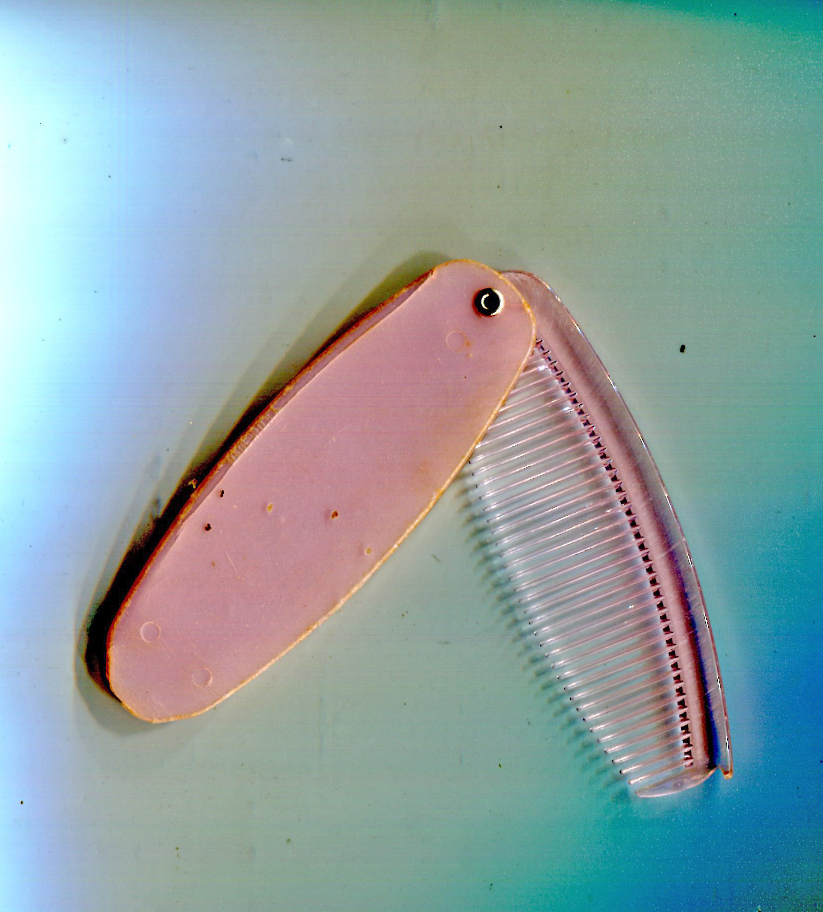 Celluloid Folding Comb in Case, Made in U.S.A.